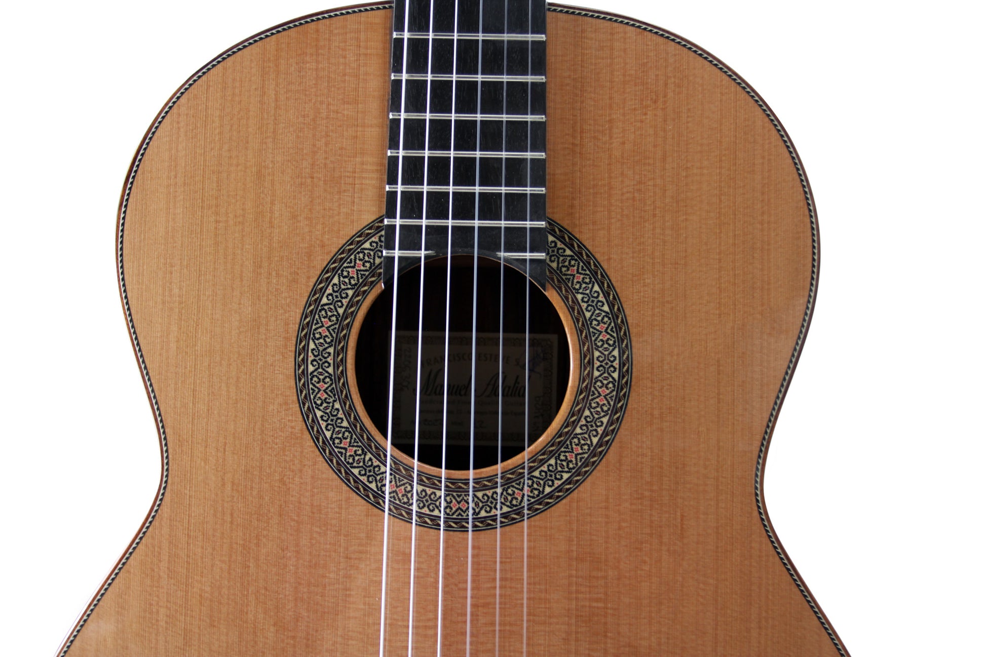 MOD.12, table cèdre massif, f/e palissandre massif, manche cèdre avec insert fibre de carbone, touche ébène, soft case