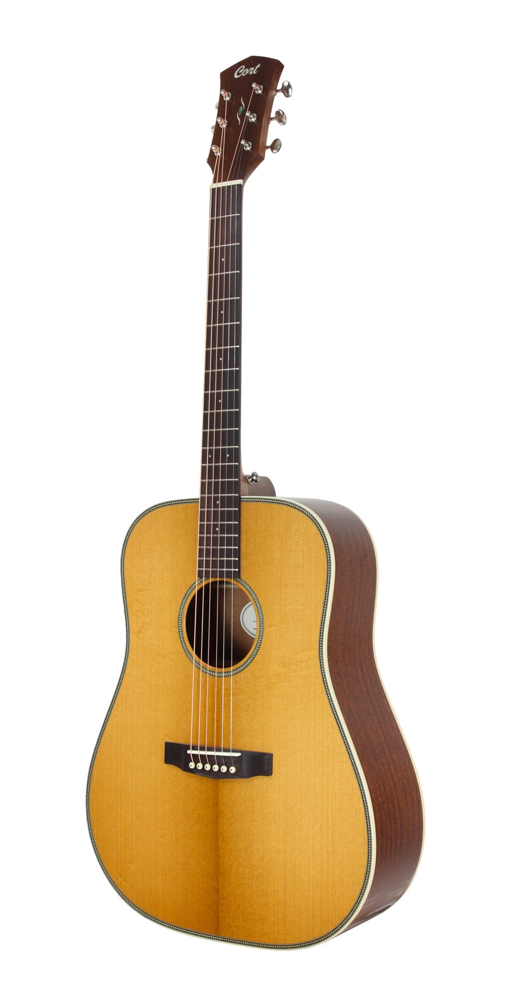 Essence D4, table épicéa Sitka massif torréfié, f/e acajou, touche & chevalet palissandre, semi brillant