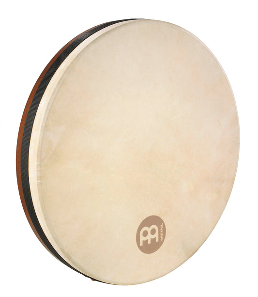 Bendir 16" x 2.5", corps en hévéa, peau synthétique True Feel, timbre et système d'accordage internes, African Brown