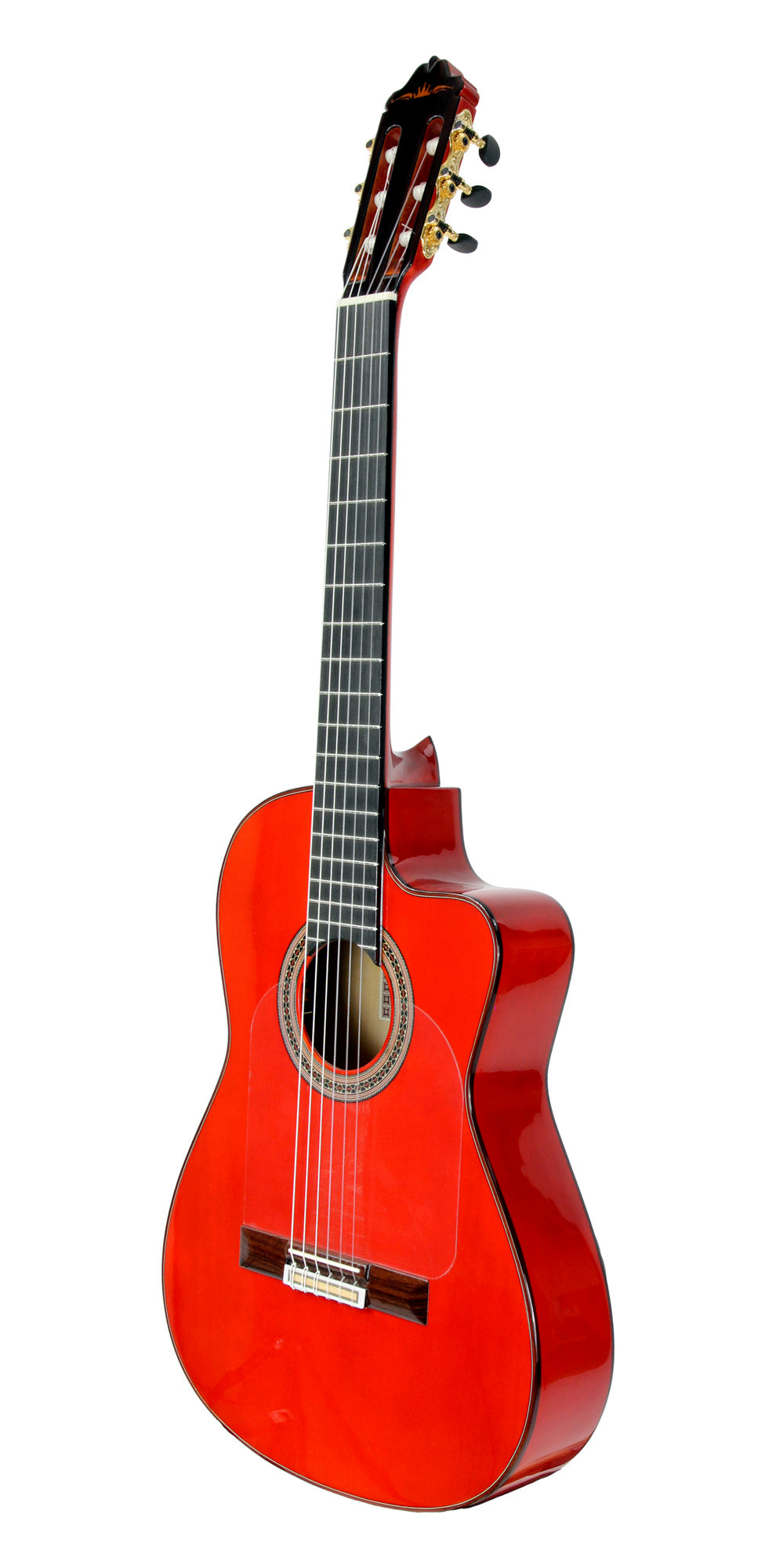 GIPSYKINGS (by André Reyes), Flamenco pan coupé, table épicéa massif, f/e cyprès massif, EQ Fishman Prefix Pro Blend, rouge