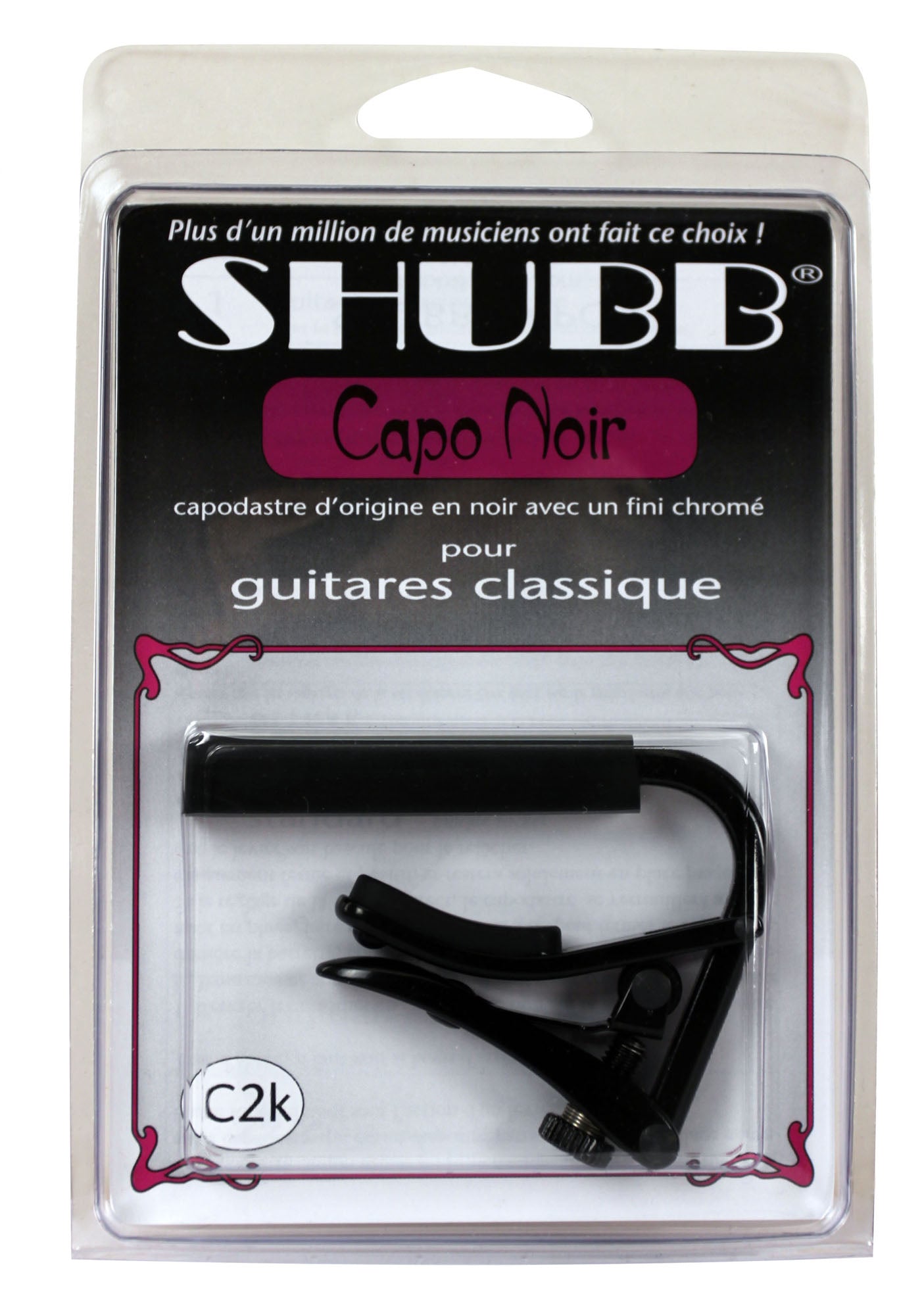 Original, pour guitare classique, noir chromé