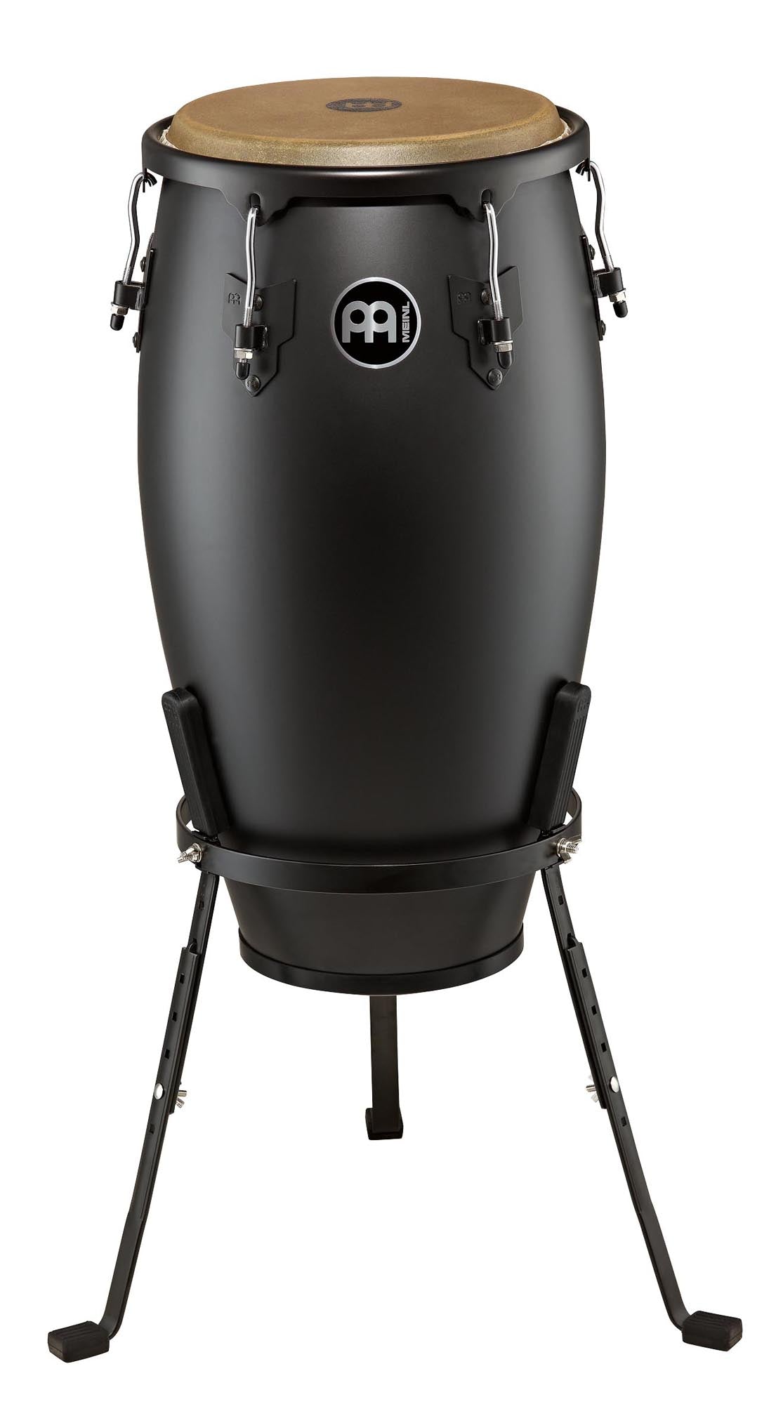 Conga 12", hévéa, 71 cm, peau buffle, accastillage noir poudré, avec pied panier