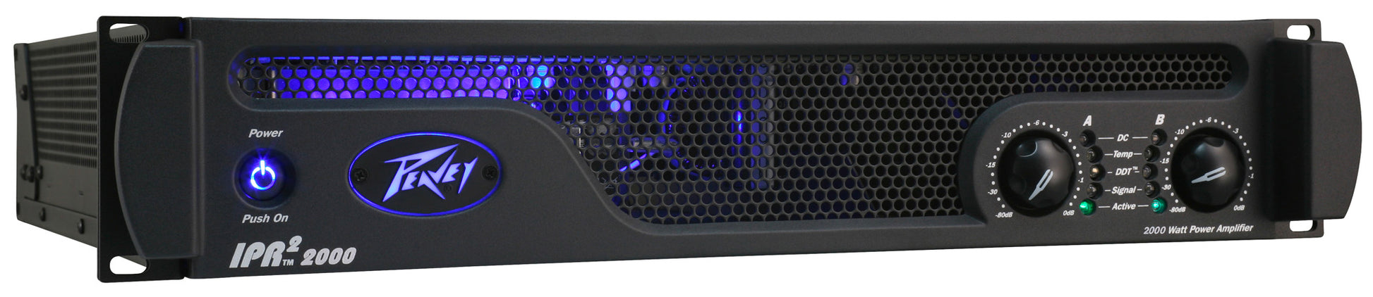 Ampli de puissance 2 canaux, 1100W par canal à 2 ohms, châssis aluminium léger, entrées XLR/Jack, sorties Speakon, noir