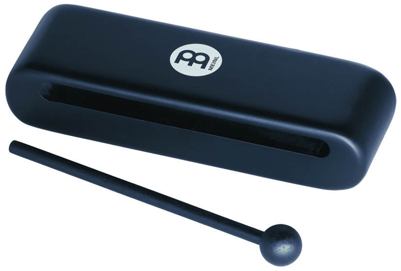 Woodblock hévéa 22 cm, avec batte bois, noir mat