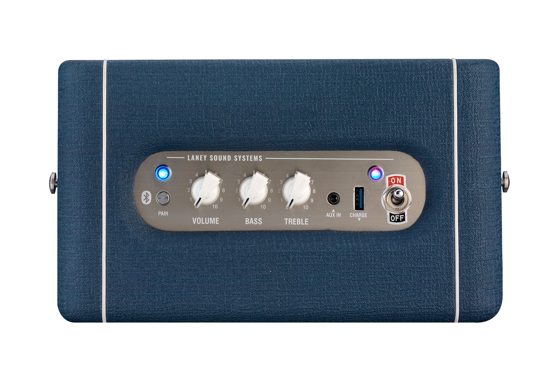 Enceinte amplifiée stéréo SOUND SYSTEM F67, look Lionheart, Bluetooth 4.1, 1 x 4" double bobine, 2 tweeters à dôme 0.8", bleu