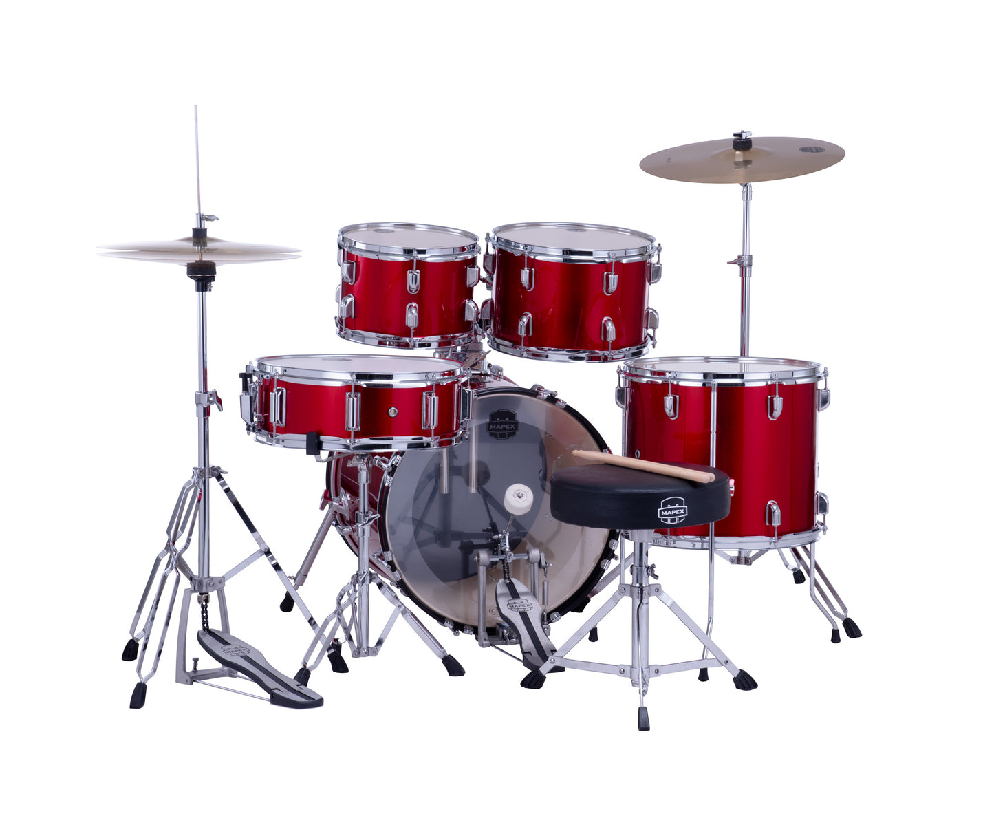 MAPEX COMET JAZZ/JUNIOR 18 5F INFRA RED COMPLETE AVEC HARDWARE, SIEGE ET CYMBALES
