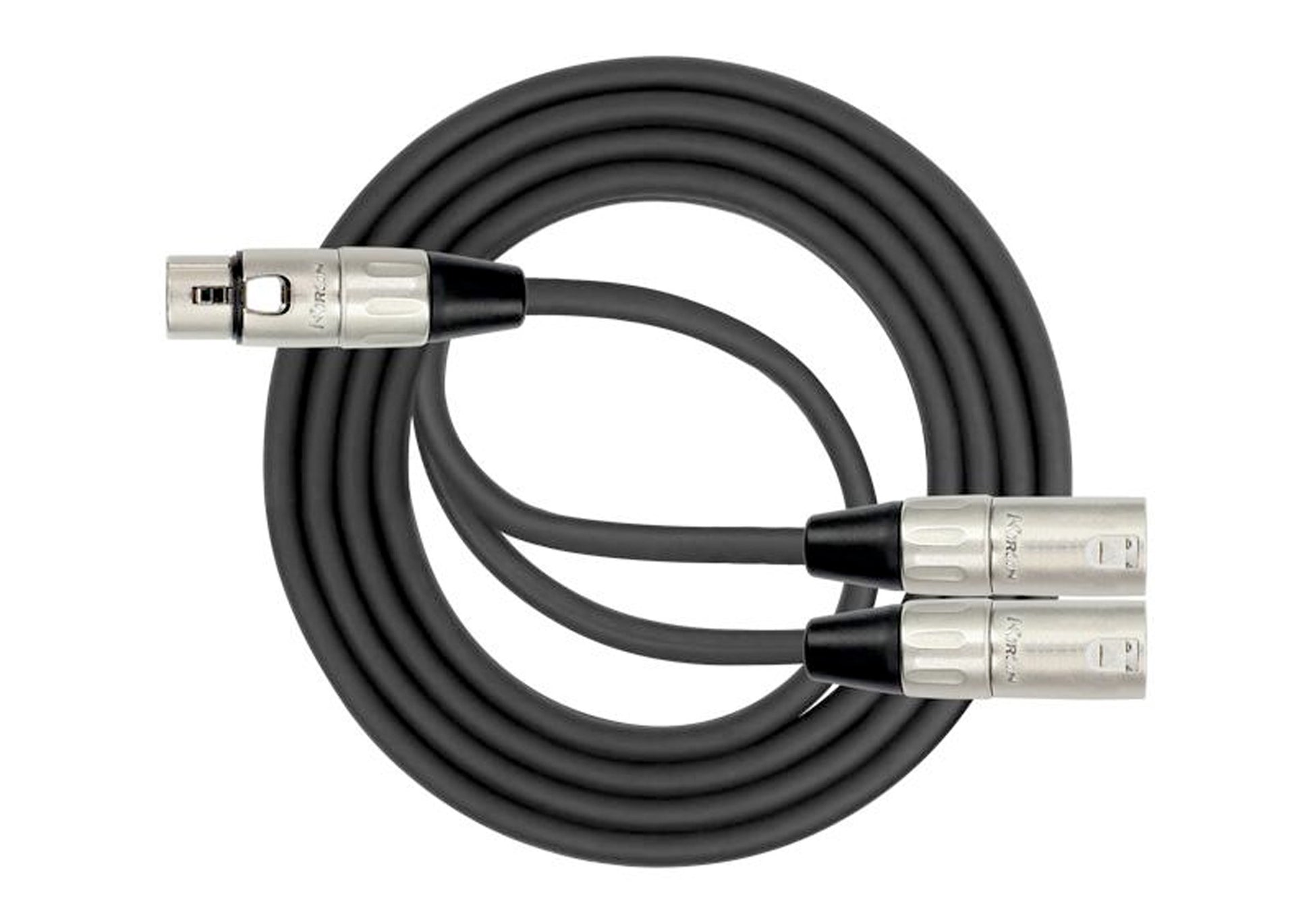 Câble patch MEDIUM XLR femelle/2x XLR mâle, 2 mètres, noir