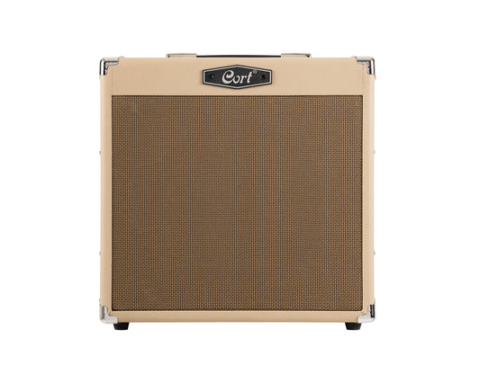 Ampli guitare 30W, 1x 10", 2 canaux, égaliseur 3 bandes, réverb, entrée Bluetooth, entrée CD/MP3 mini-Jack, white sand