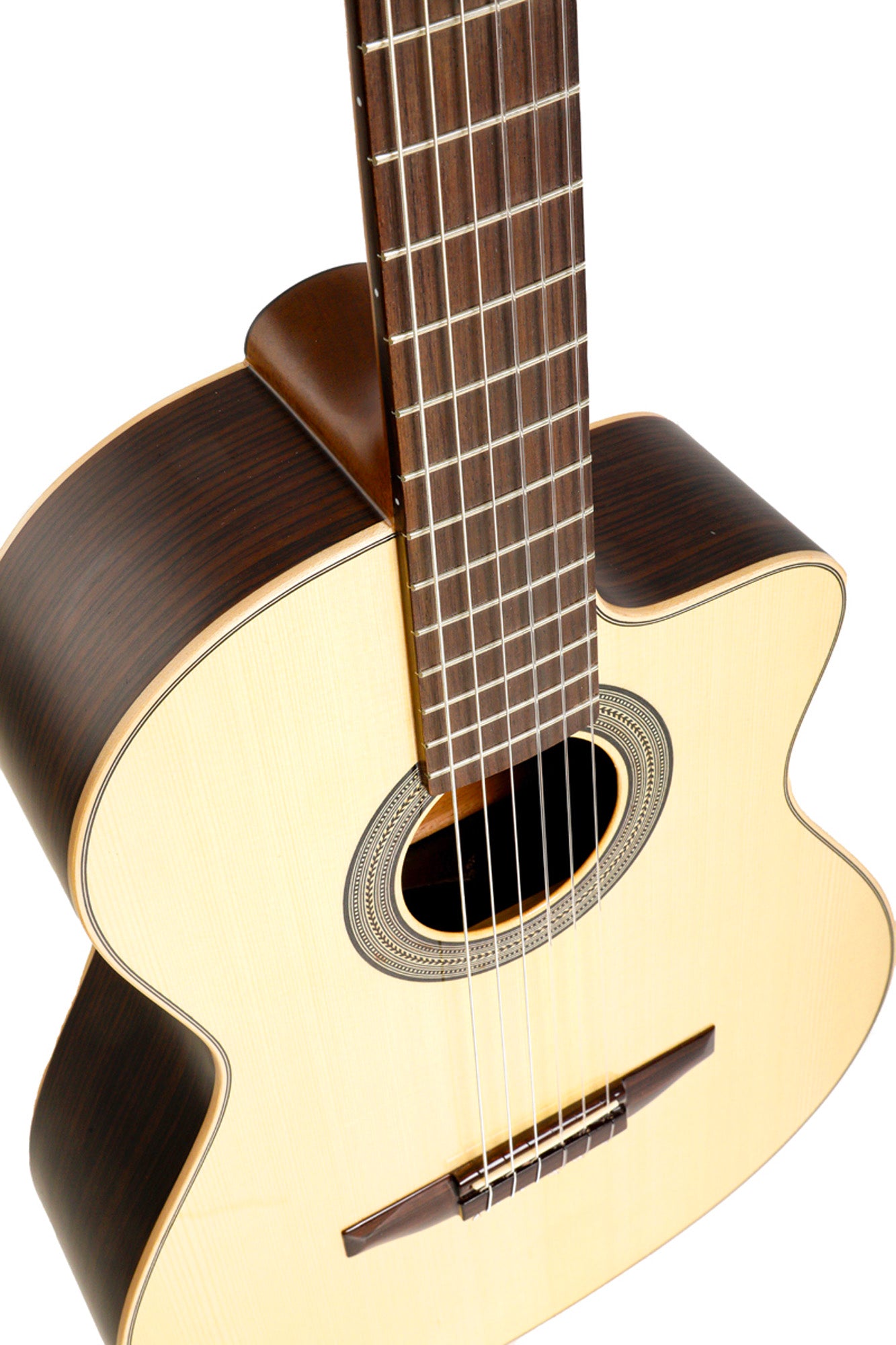 CROSSOVER-SP, pan coupé, EQ Fishman Sonitone, table épicéa massif, fond & éclisses palissandre, satiné, table brillante