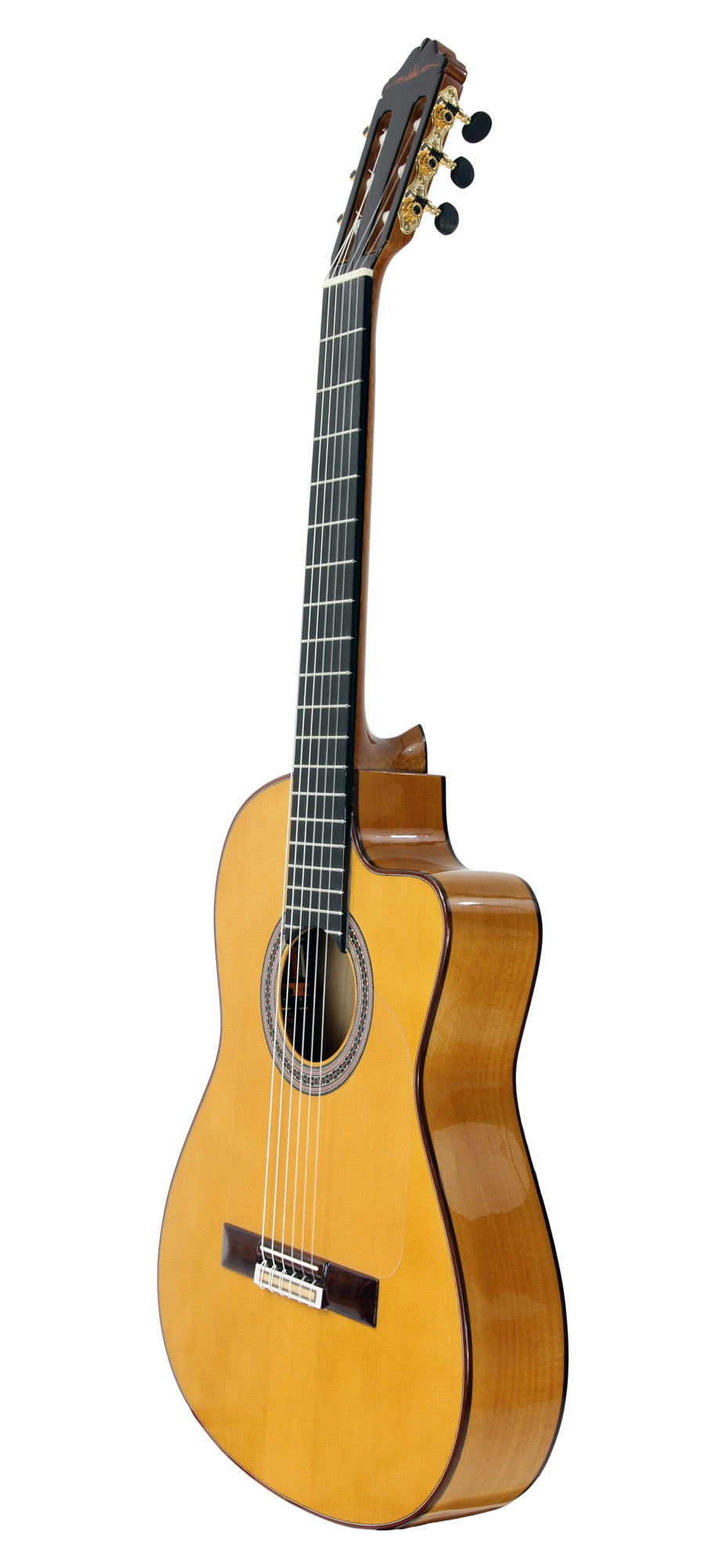 GIPSYKINGS (by André Reyes), Flamenco pan coupé, table épicéa massif, f/e cyprès massif, EQ Fishman Prefix Pro Blend, jaune