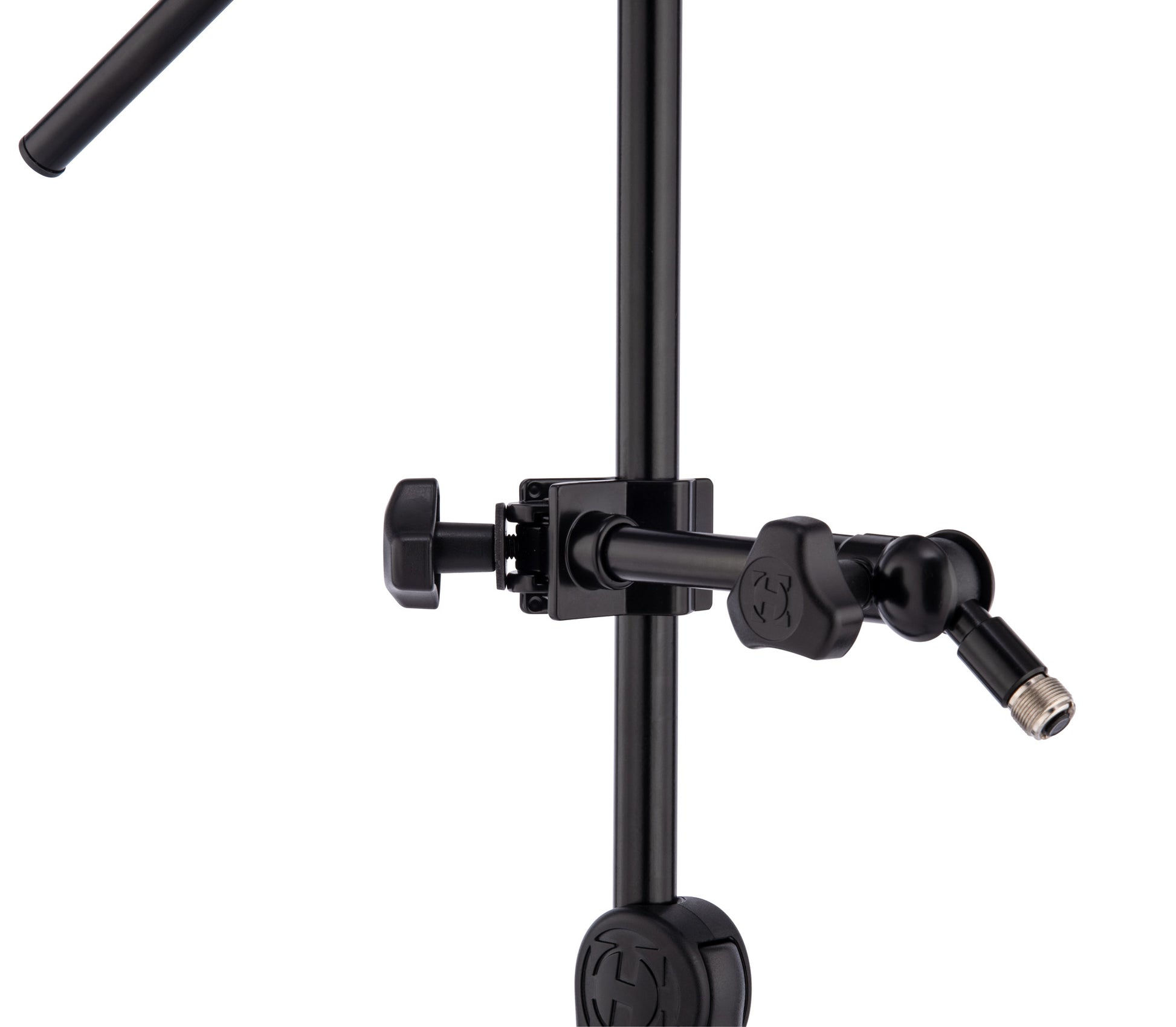 Support pour micro, attache sur pieds ronds ou carrés jusqu'à 3.5 cm d'épaisseur, noir