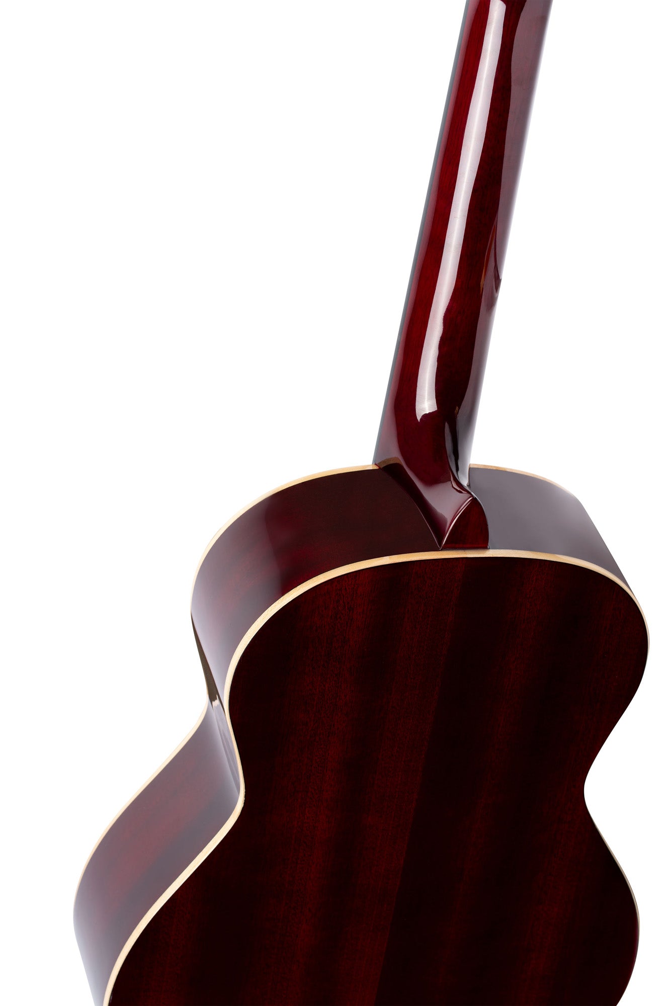 R121-3/4, table épicéa, fond & éclisses acajou, manche acajou (sillet 45 mm), housse, bordeaux brillant