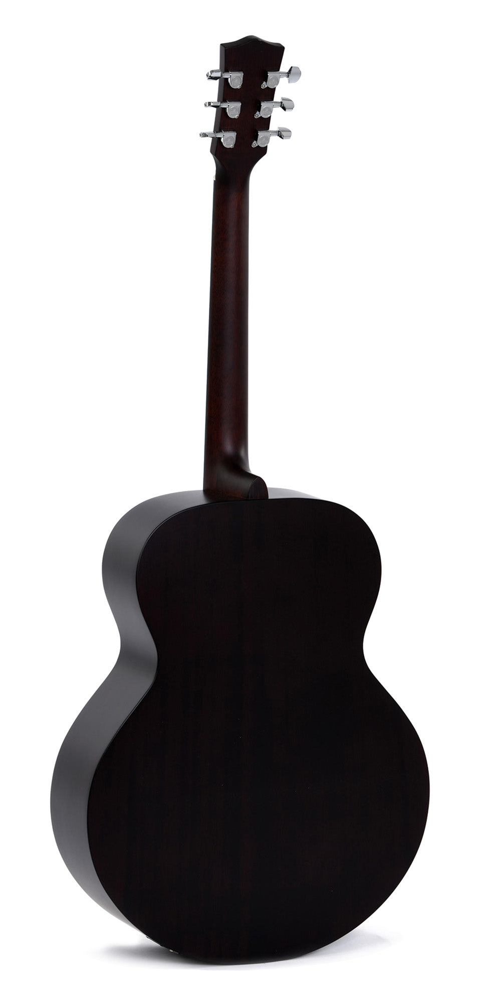 Modèle GJM-SGE, Grand Jumbo, table épicéa massif, f/e acajou, touche micarta, EQ Sigma, sunburst satiné