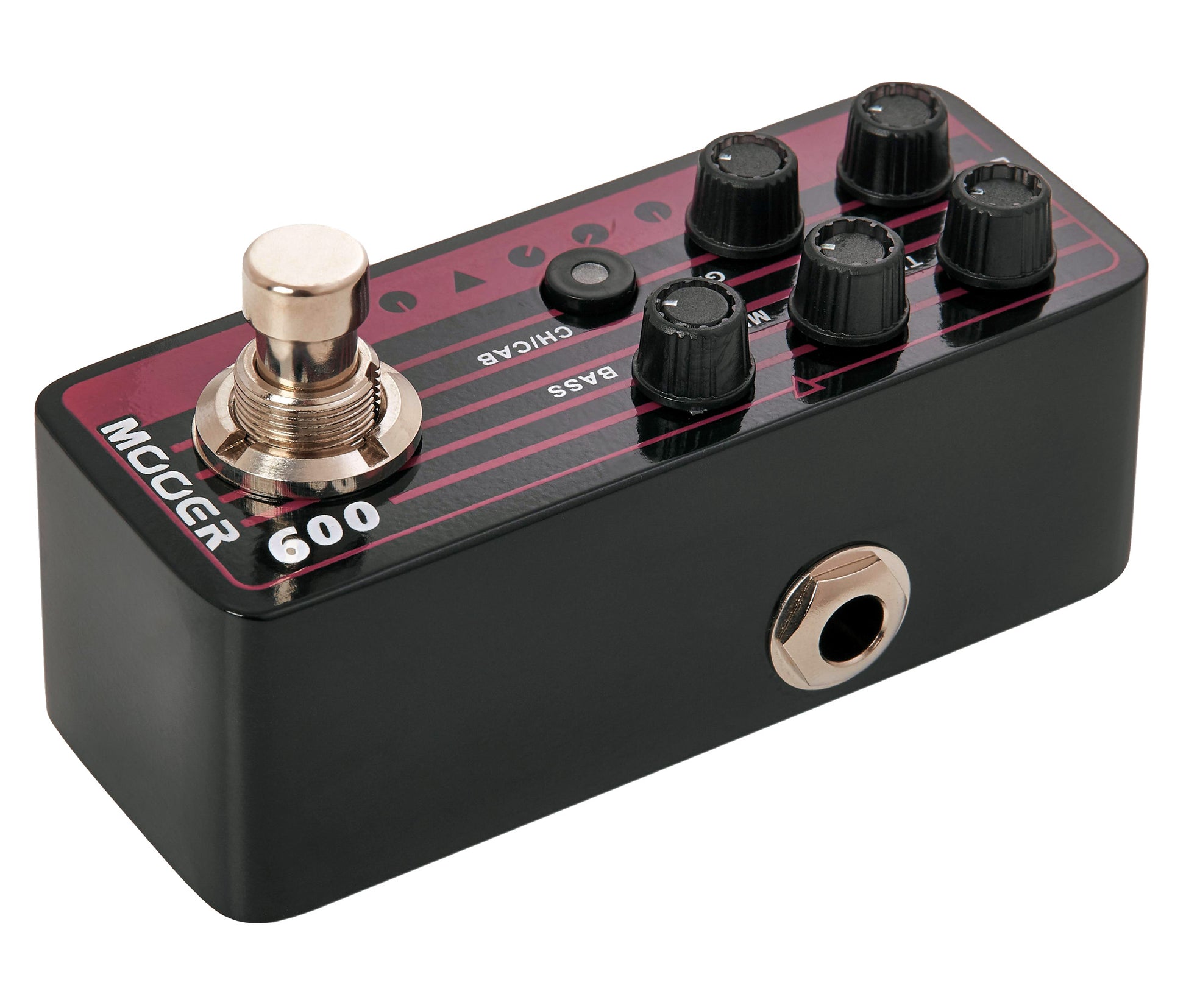 Pédale BLACKNIGHT, préampli numérique type Heavy metal, deux canaux, EQ 3 bandes par canal, noir et violet