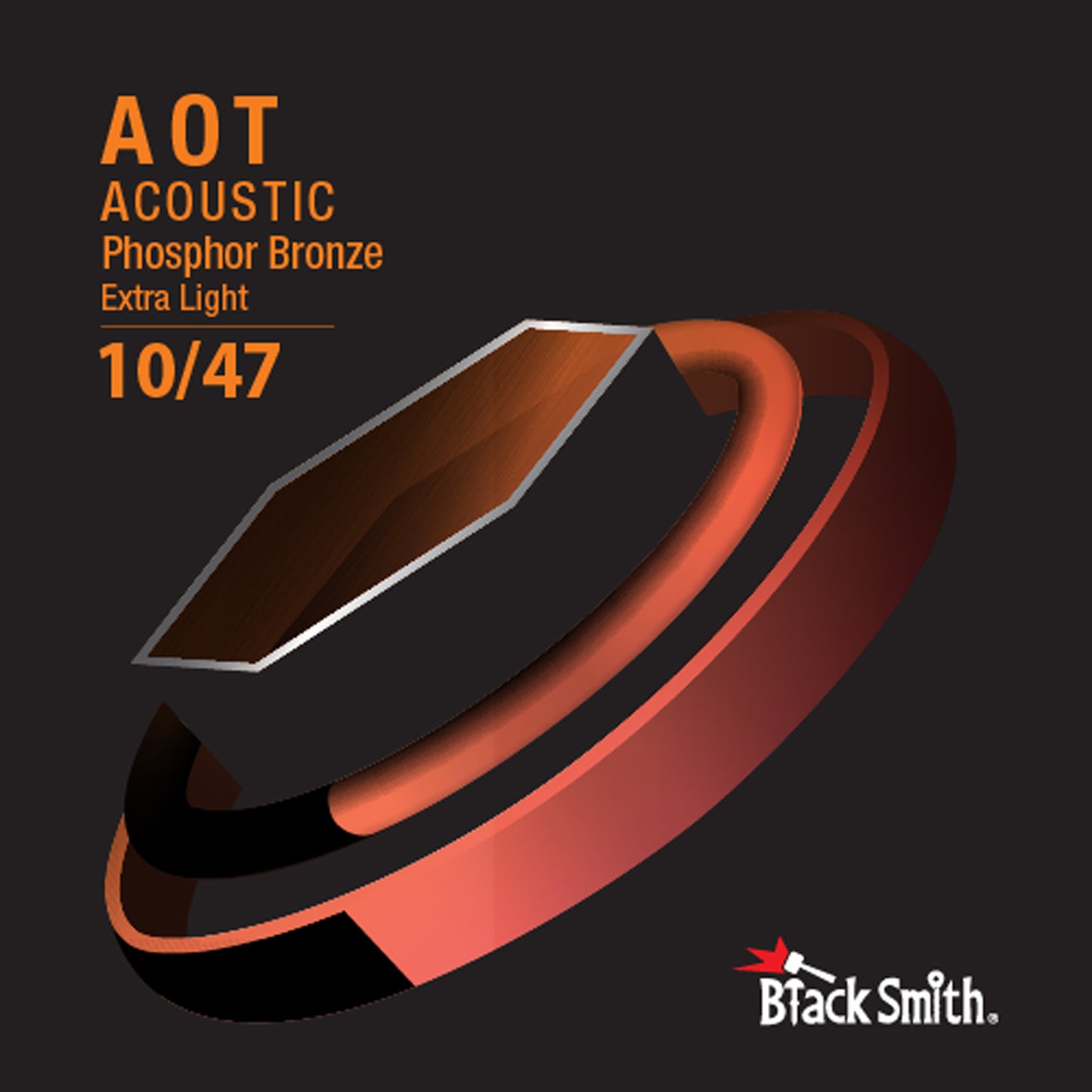 Jeu de cordes"Extra Light" pour guitare acoustique (10-14-23-30-39-47), phosphore bronze, revêtement Nano Carbon AOT