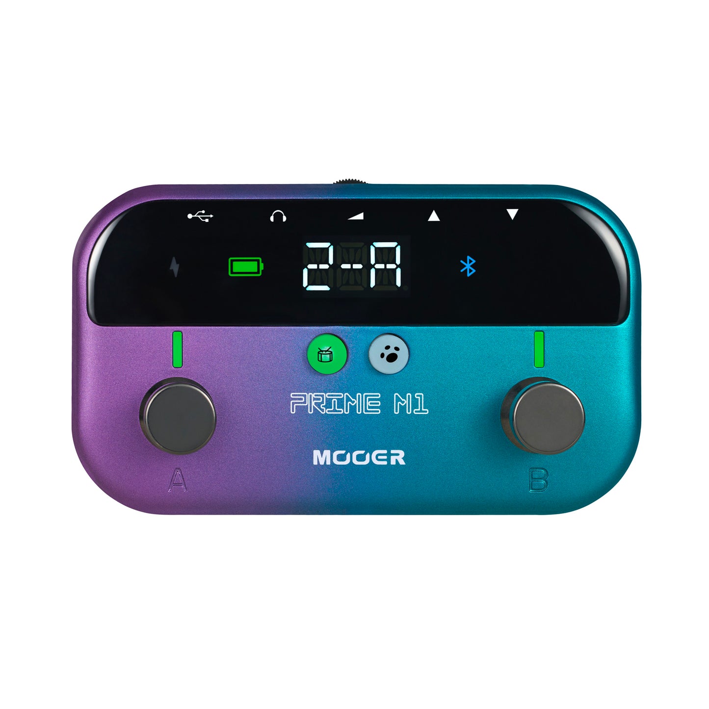 Multi-effets Prime M1, 128 effets, 21 simulations d'ampli, accordeur, boîtes à rythmes, looper, bluetooth, bleu violet pailleté