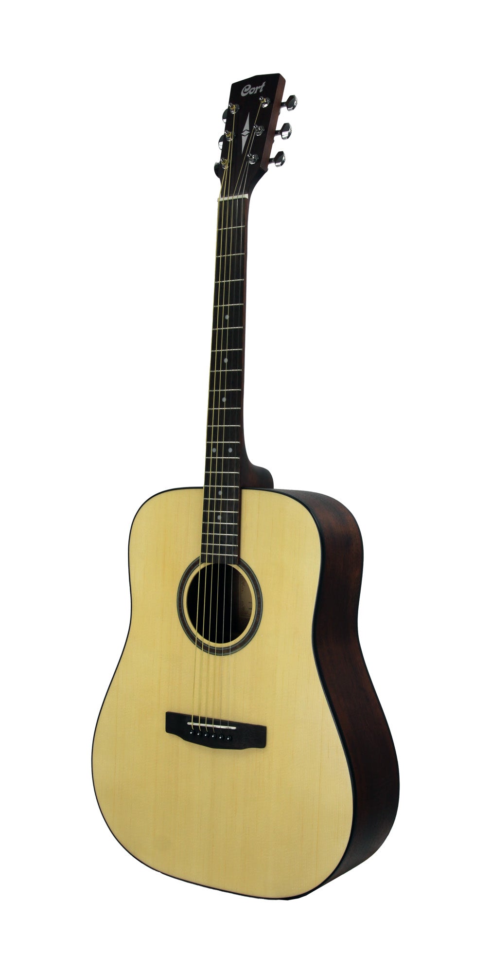 AD850, forme Dreadnought, table épicéa, fond & éclisses acajou, manche acajou, touche & chevalet merbau, naturel pores ouverts