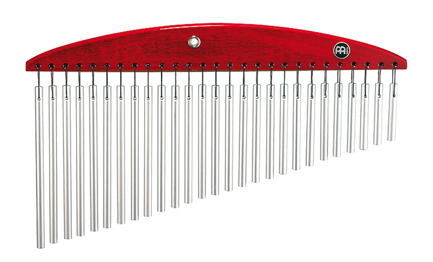 Chimes Headliner 27 barres, simple rang, alliage aluminium anodisé argenté, rouge