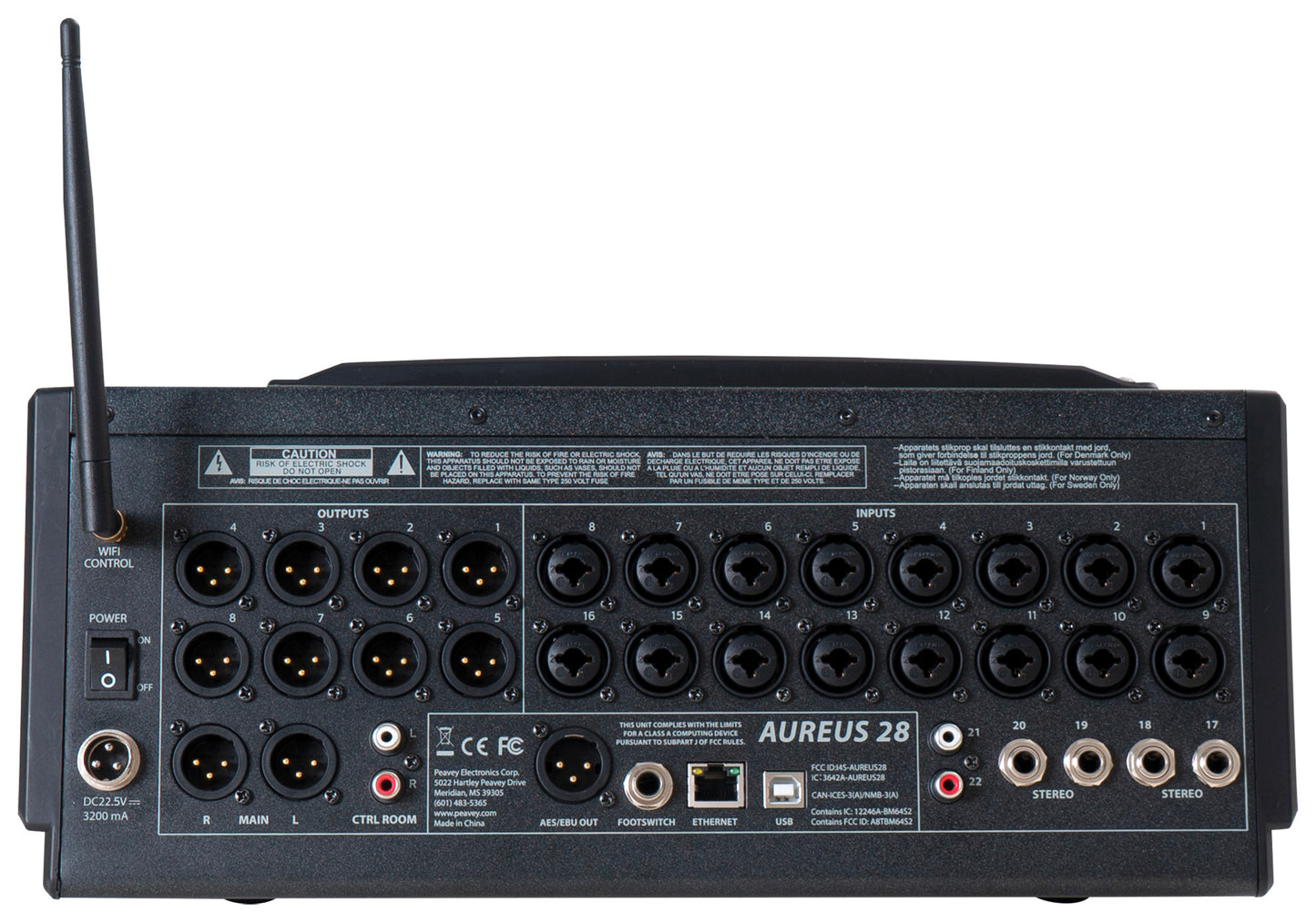 Console de mixage numérique, 28 entrées/ 14 sorties, écran tactile 10", fonction Bluetooth, USB, Wifi, finition gris/noir