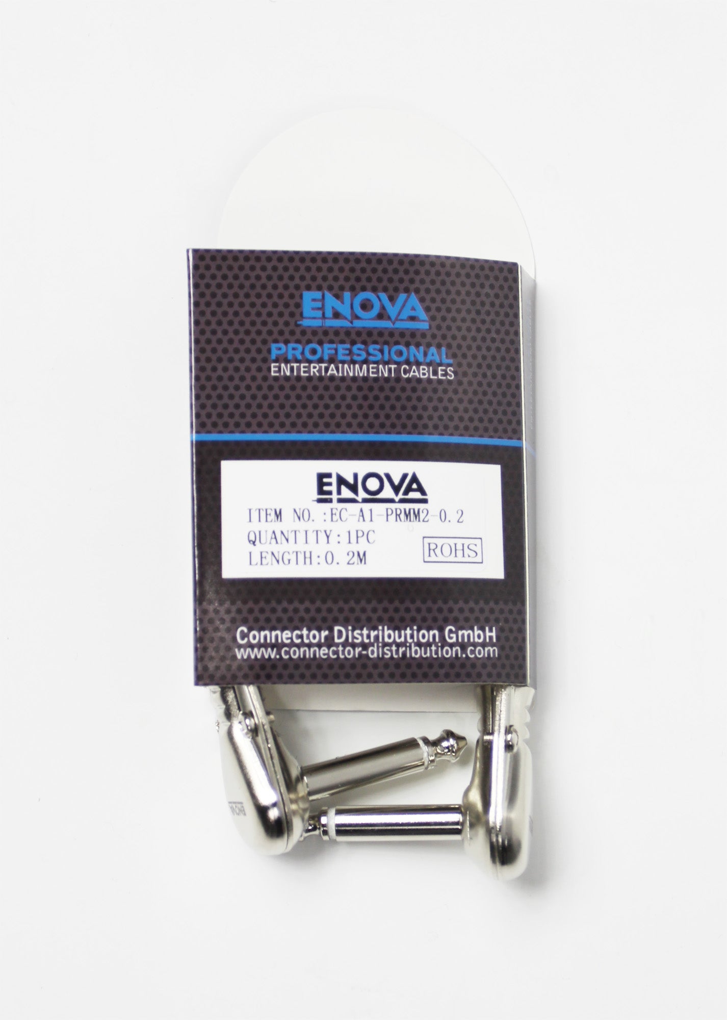 Câble patch Jack mono/Jack mono, 0.20 mètres, noir