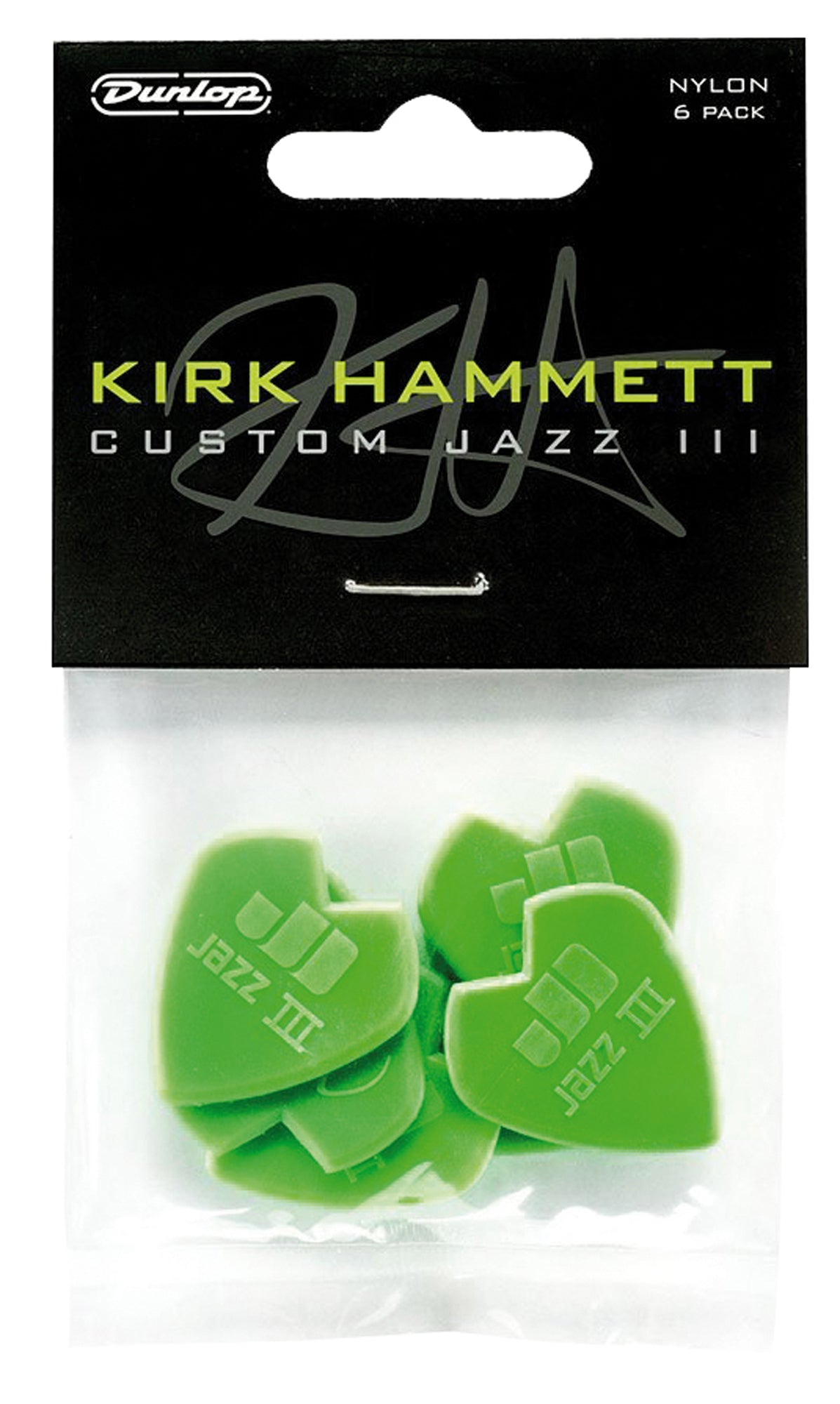 Sachet de 6 médiators Kirk Hammett Custom Jazz III (vert)