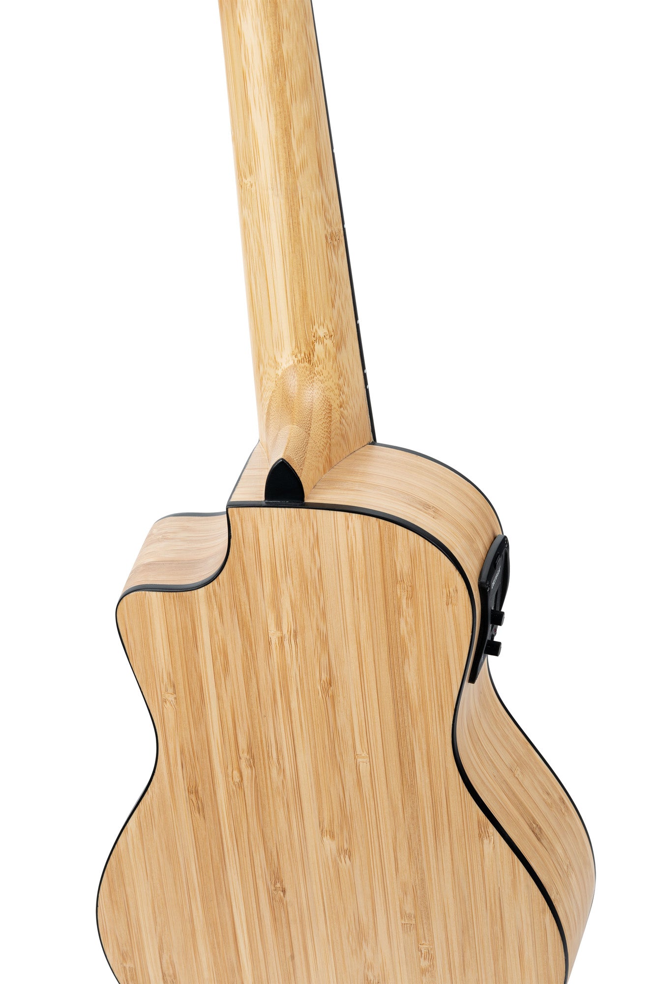 RUNAB-CC, modèle Concert, pan coupé, EQ MagusUke, table bambou massif, f/e bambou massif, manche bambou, housse, naturel satiné