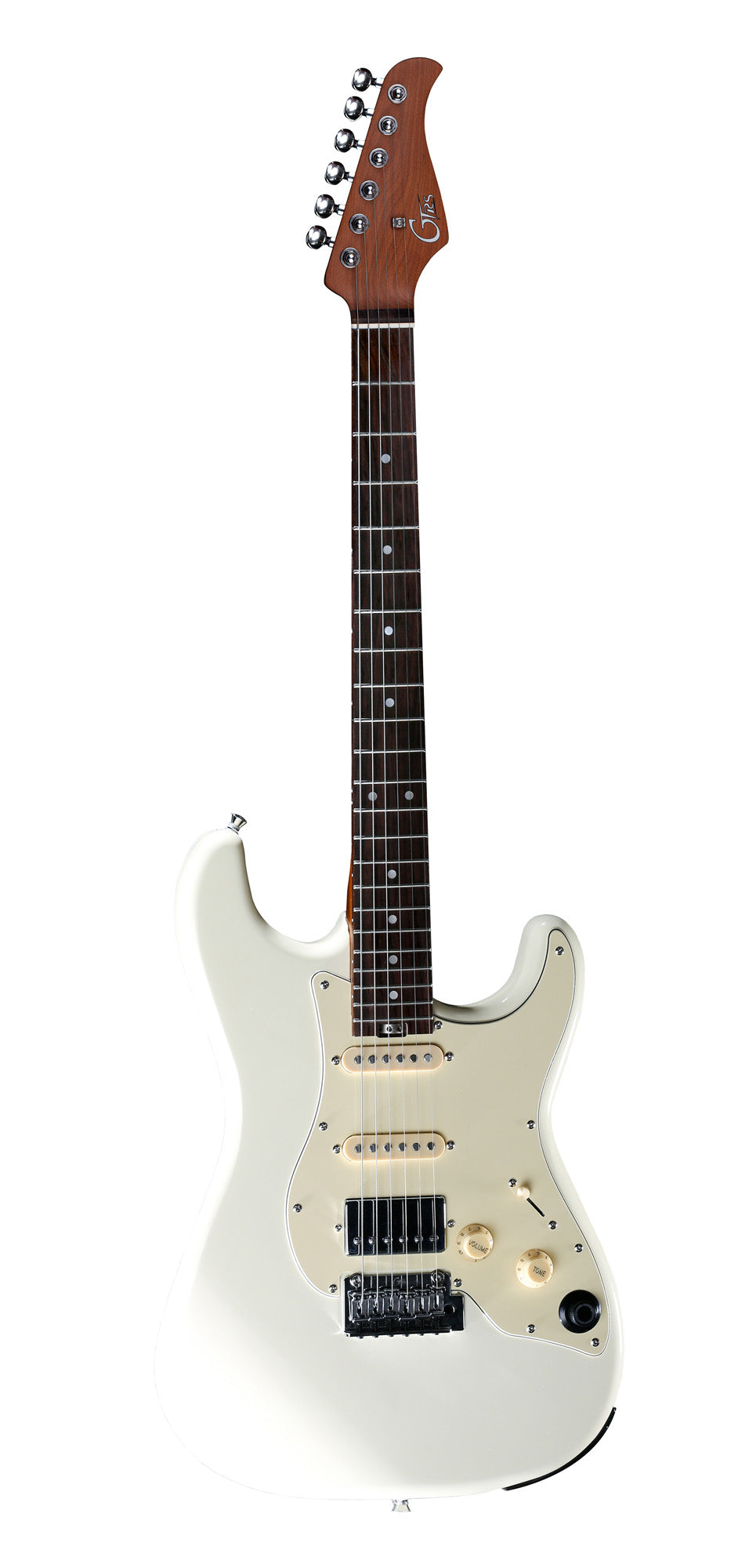 GTRS S800, corps tilleul, manche érable torréfié, touche palissandre, micros et processeur GTRS, vintage white