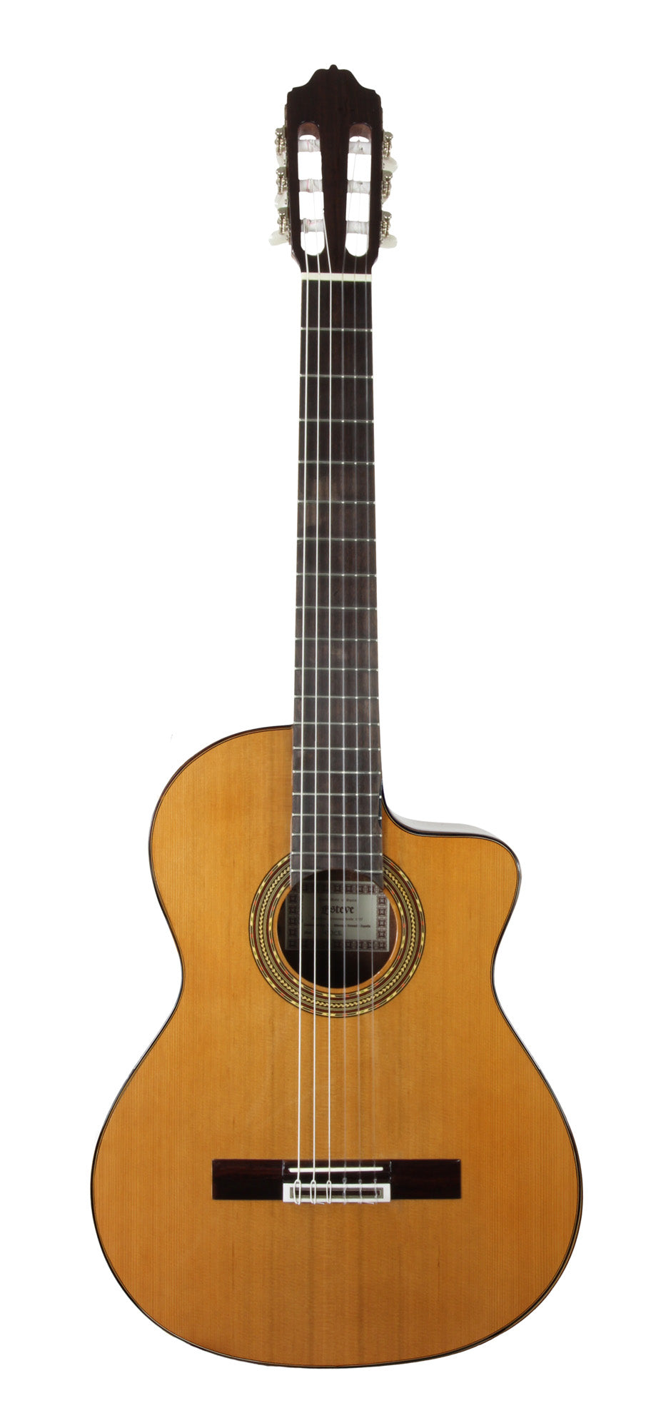 4STCE, pan coupé, table cèdre massif, fond & éclisses acajou, sillet de tête 52 mm, EQ Fishman Sonitone, naturel brillant