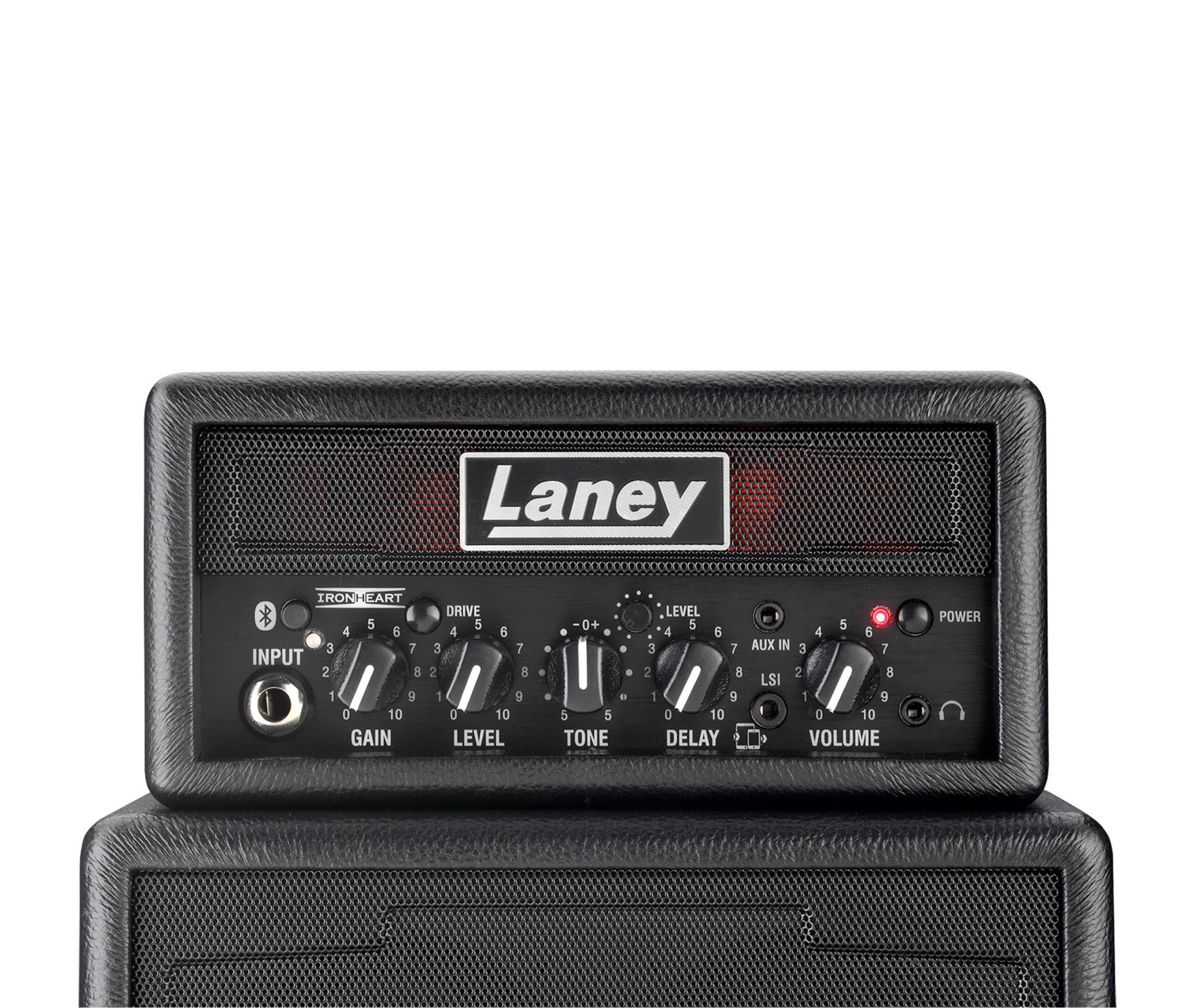 Ampli guitare MINISTACK-B-IRON stéréo 2x 3W, connexion Bluetooth, look Ironheart, 4 x HP 3", 2 canaux, connectique LSI, noir