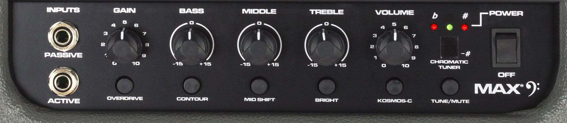 Ampli basse électrique 120W, HP 1x 12" Premium, EQ 3 bandes, entrée auxiliaire, sortie DI, finition noir