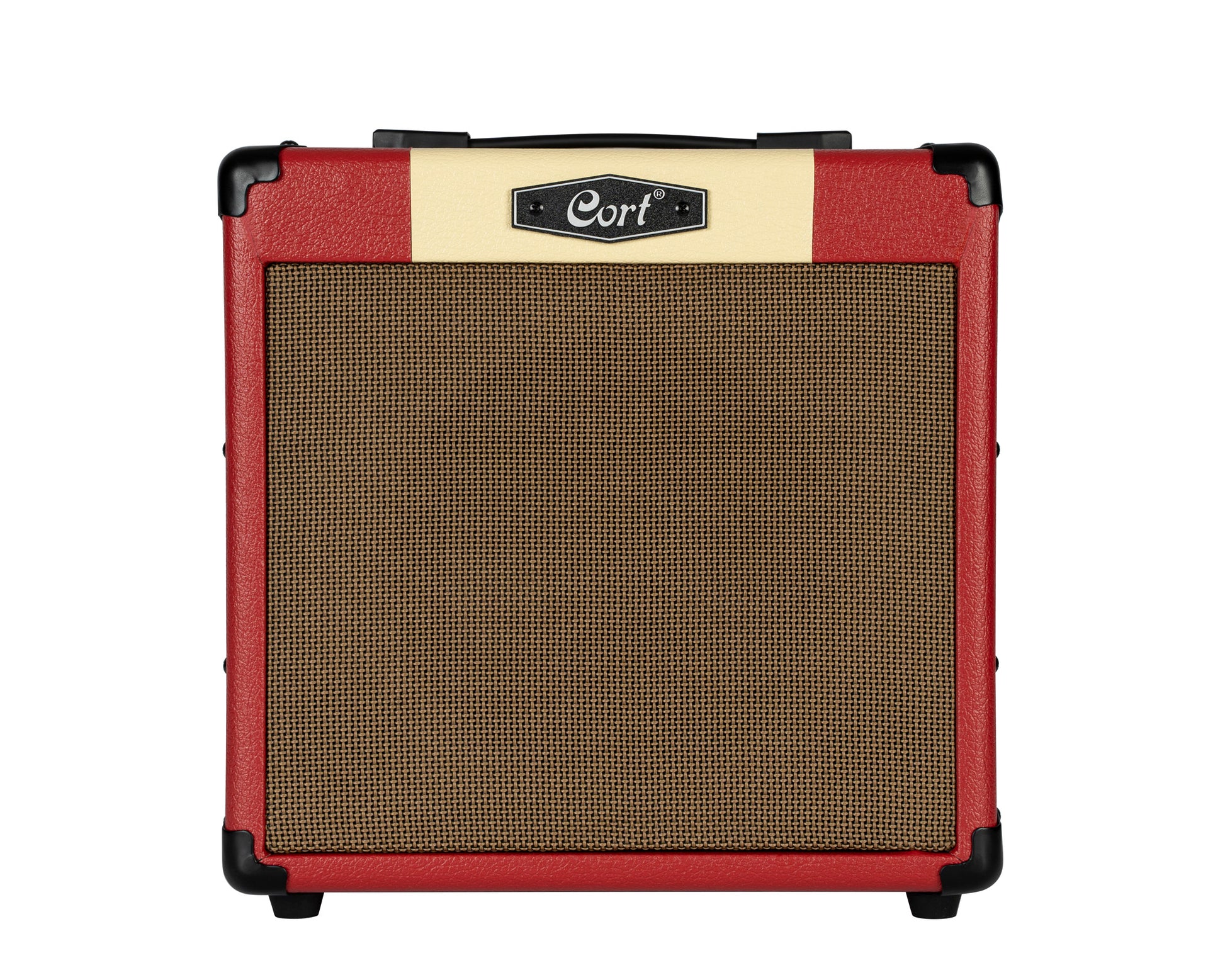 Ampli guitare 15W, 1 x 8", 2 canaux, égaliseur 3 bandes, réverb, entrée CD/MP3 mini-Jack, sortie casque mini-Jack, rouge
