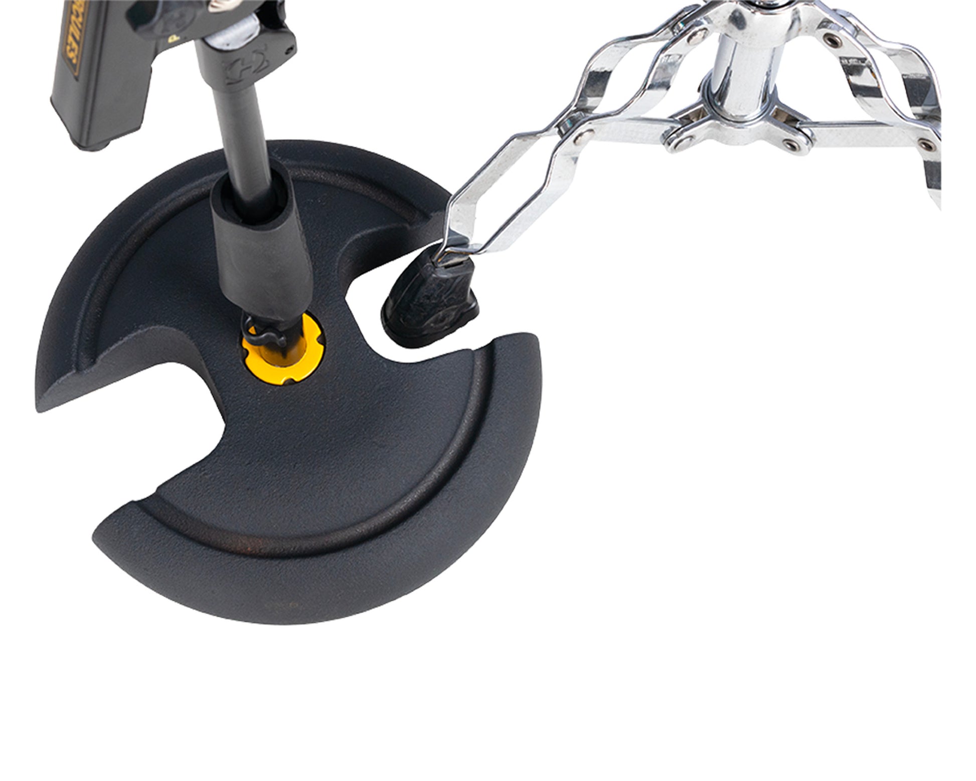 Support bas avec perche télescopique courte 2 parties, base ronde en H, parfait lorsque la surface au sol est limitée