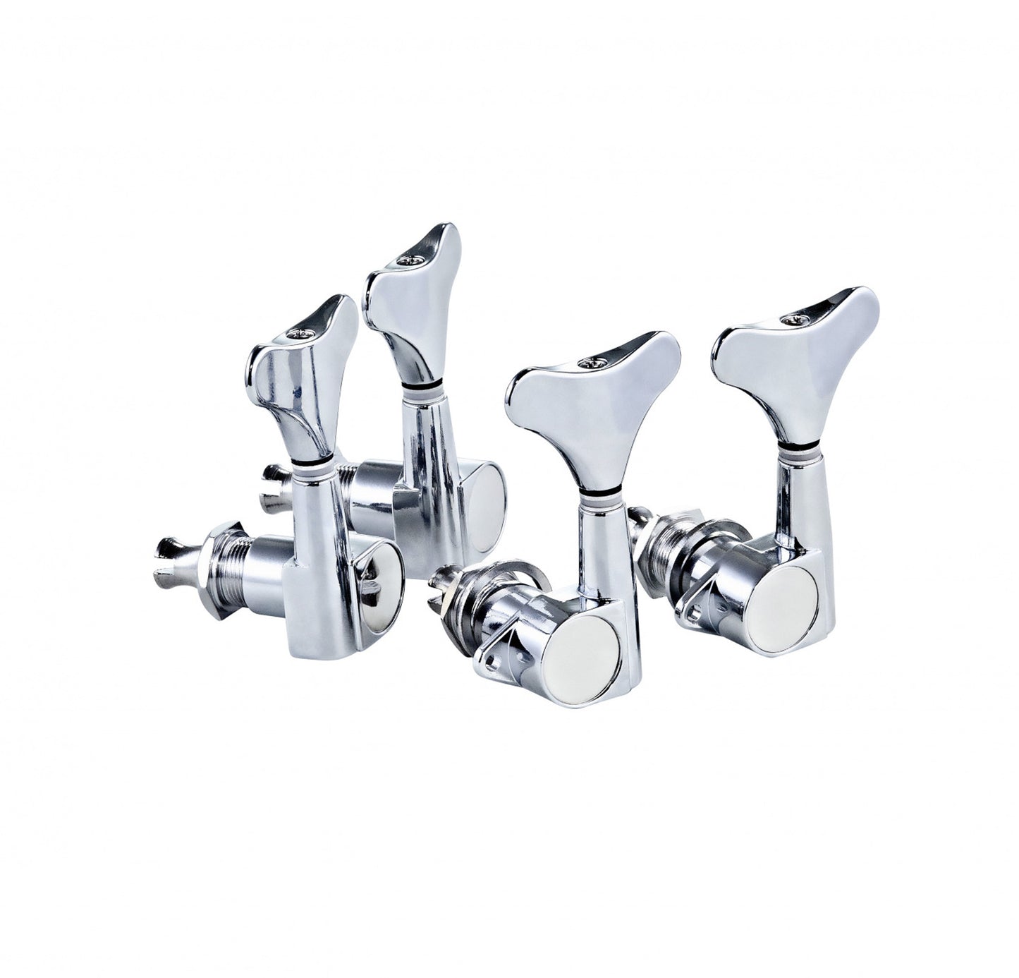 Jeu de mécaniques séparées 2+2 à bain d'huile pour basse, ratio 18:1, chromé