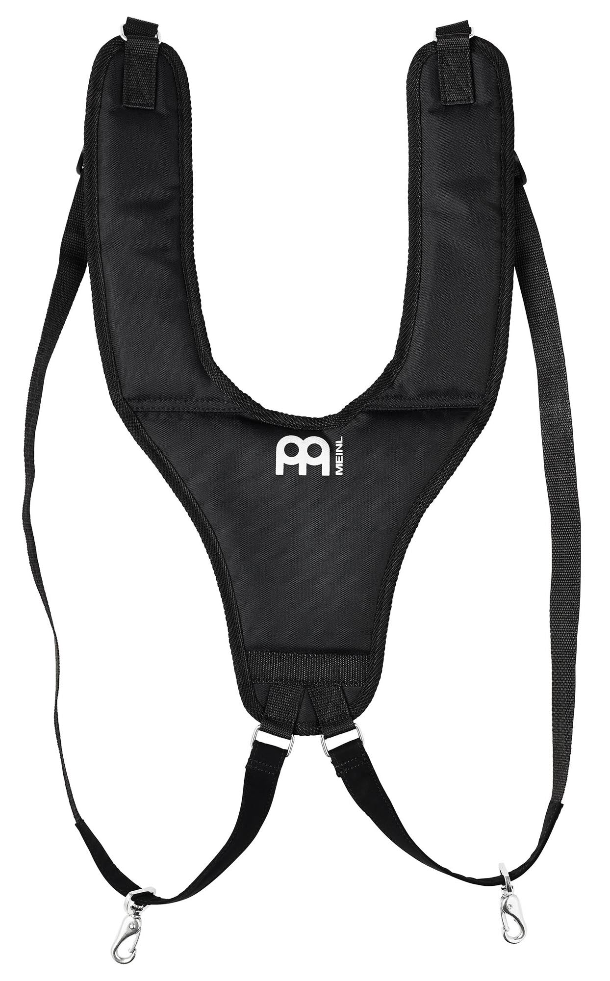 Harnais pro pour djembé, nylon très résistant, longueur ajustable, sangles rembourrées, attache rapide, noir