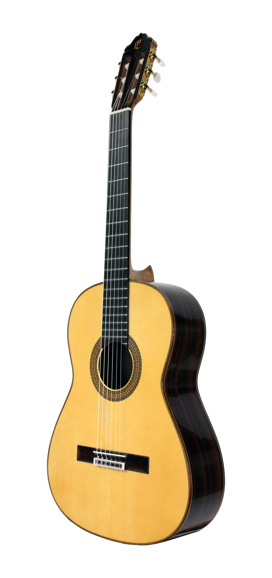 CONSERVATORY SP, table épicéa massif, f/e palissandre indien massif, barrage lattice, touche ébène, soft case