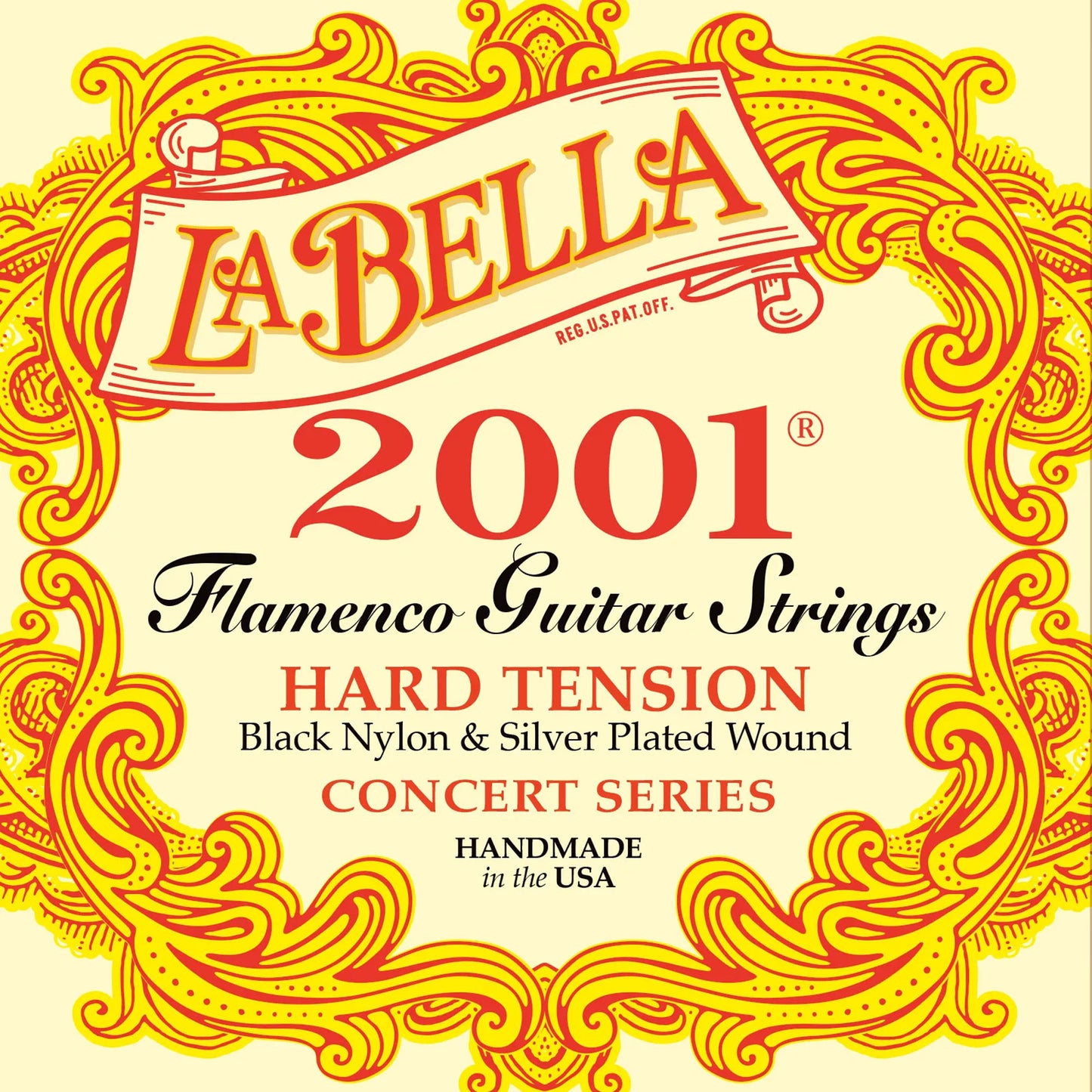 Jeu pour guitare classique 2001 FLAMENCO, aigus nylon noir, basses filées plaqué argent, tension Hard