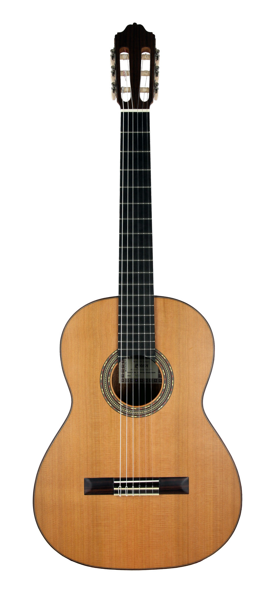 4ST, table cèdre massif, fond & éclisses acajou, manche acajou, touche palissandre, cordes Savarez Corum, naturel pores ouverts