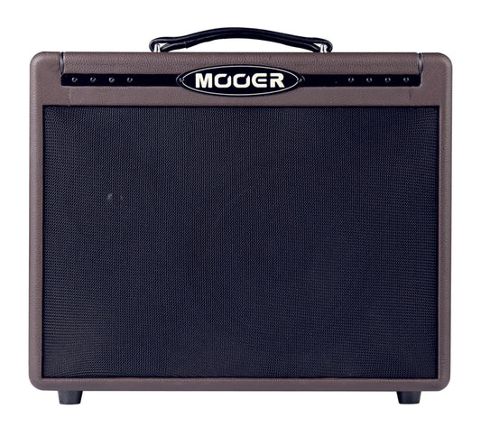 Ampli SD50A, 50W Class D, HP 8" FRFR + HP 1", deux canaux, 10 presets, effets numériques individuels, looper 150 secondes, brun