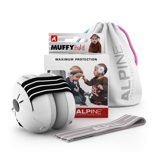 MUFFY Baby, casque auditif pour les tout-petits (de 3 à 36 mois), deux coques détachées, atténuation 23 dB, pochette, noir