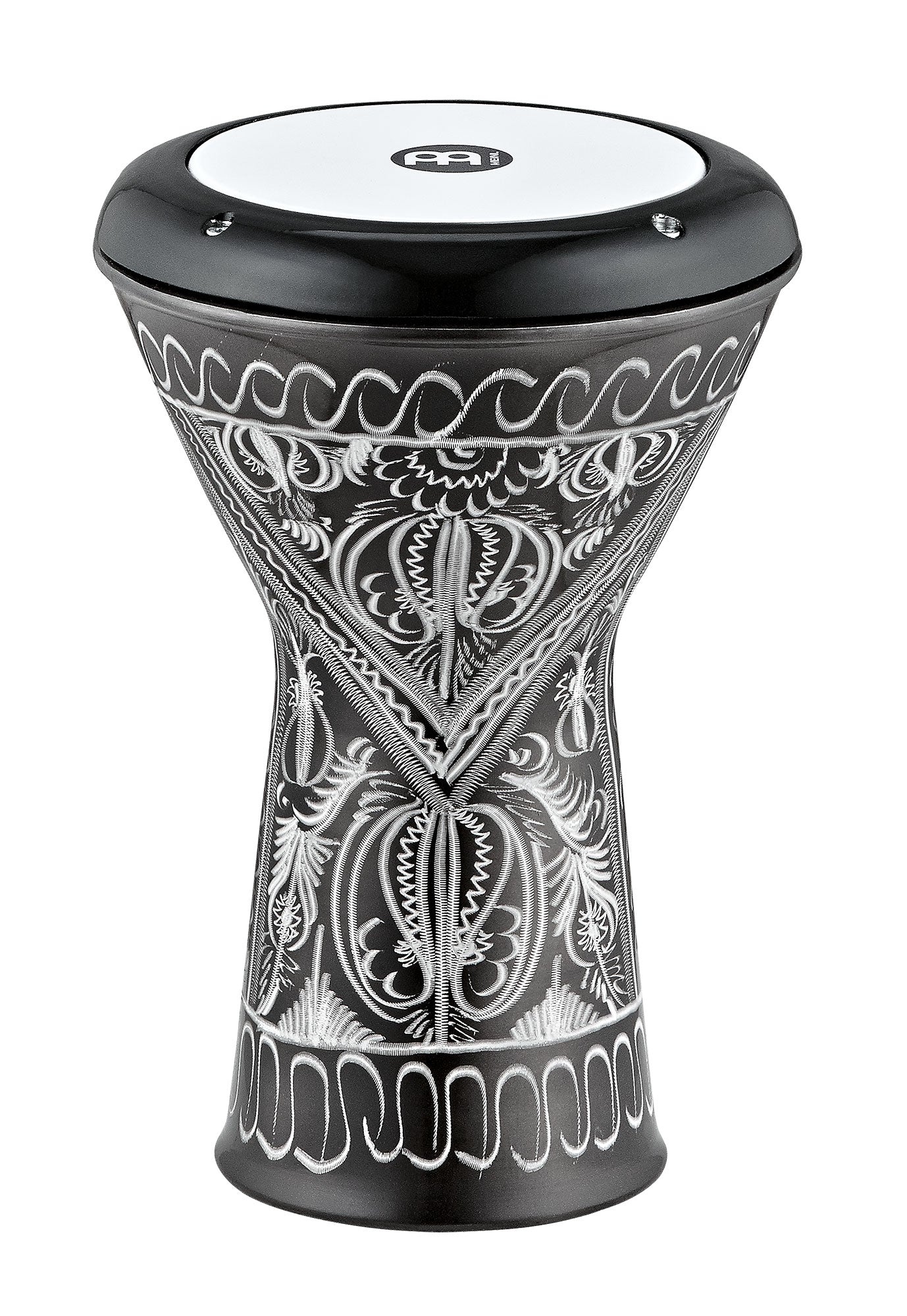 Doumbeck aluminium 15.2 x 30.5, gravé main, peau synthétique, avec peau de rechange + housse + clé, noir / gravures blanches