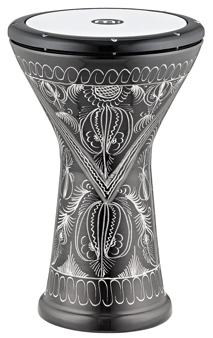 Doumbeck aluminium 25.4 x 46.4, gravé main, peau synthétique, avec peau de rechange + housse + clé, noir / gravures blanches