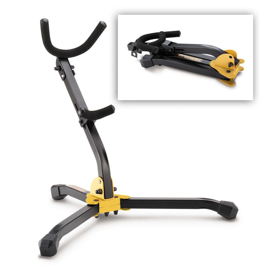 Support pliable pour saxophone alto ou ténor (poids: 1.1 kg, taille replié: 31 x 14 cm)