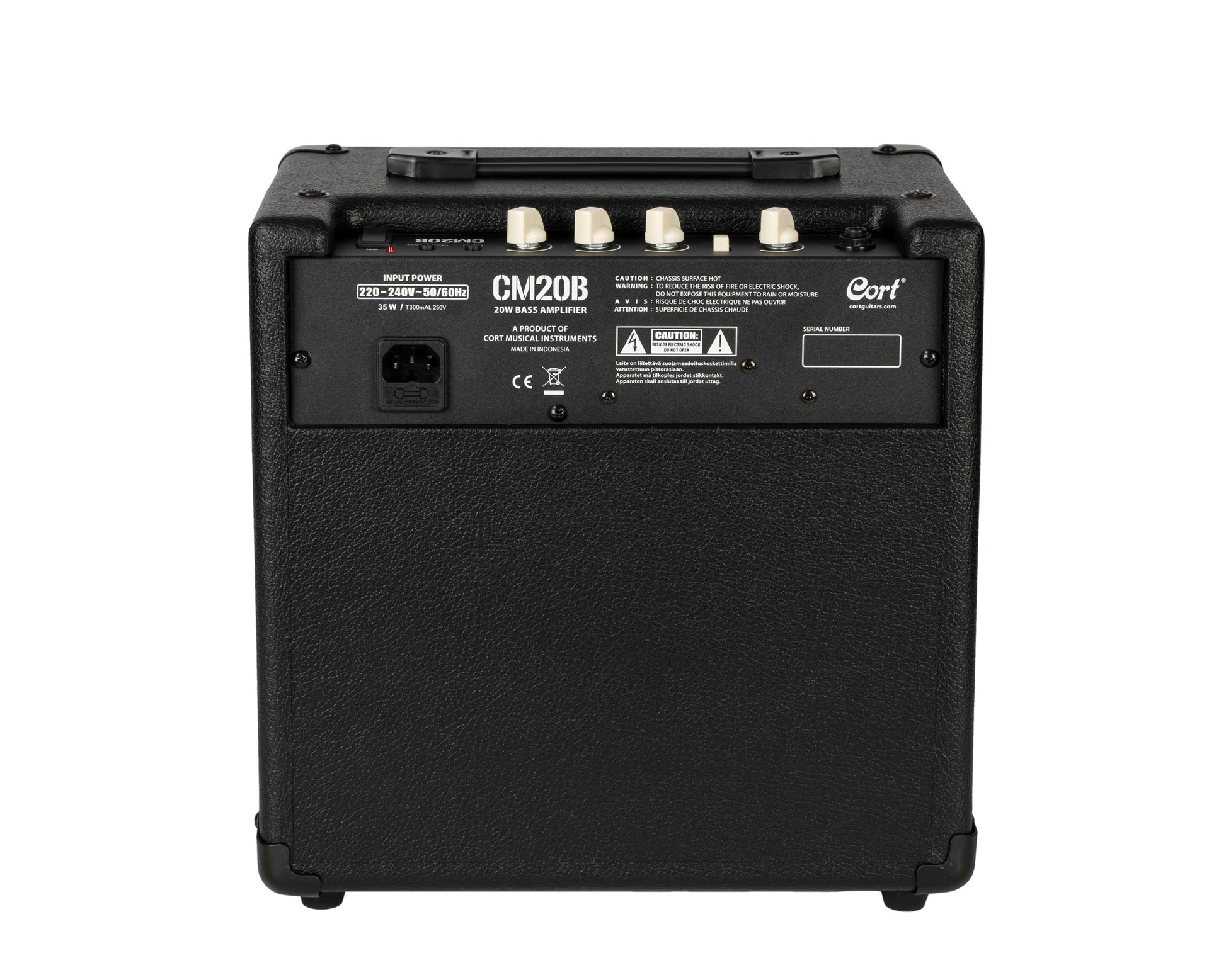 Ampli basse CM20B, 20W, HP 8", égaliseur 3 bandes, bouton Mode, poids: 6 kg, noir