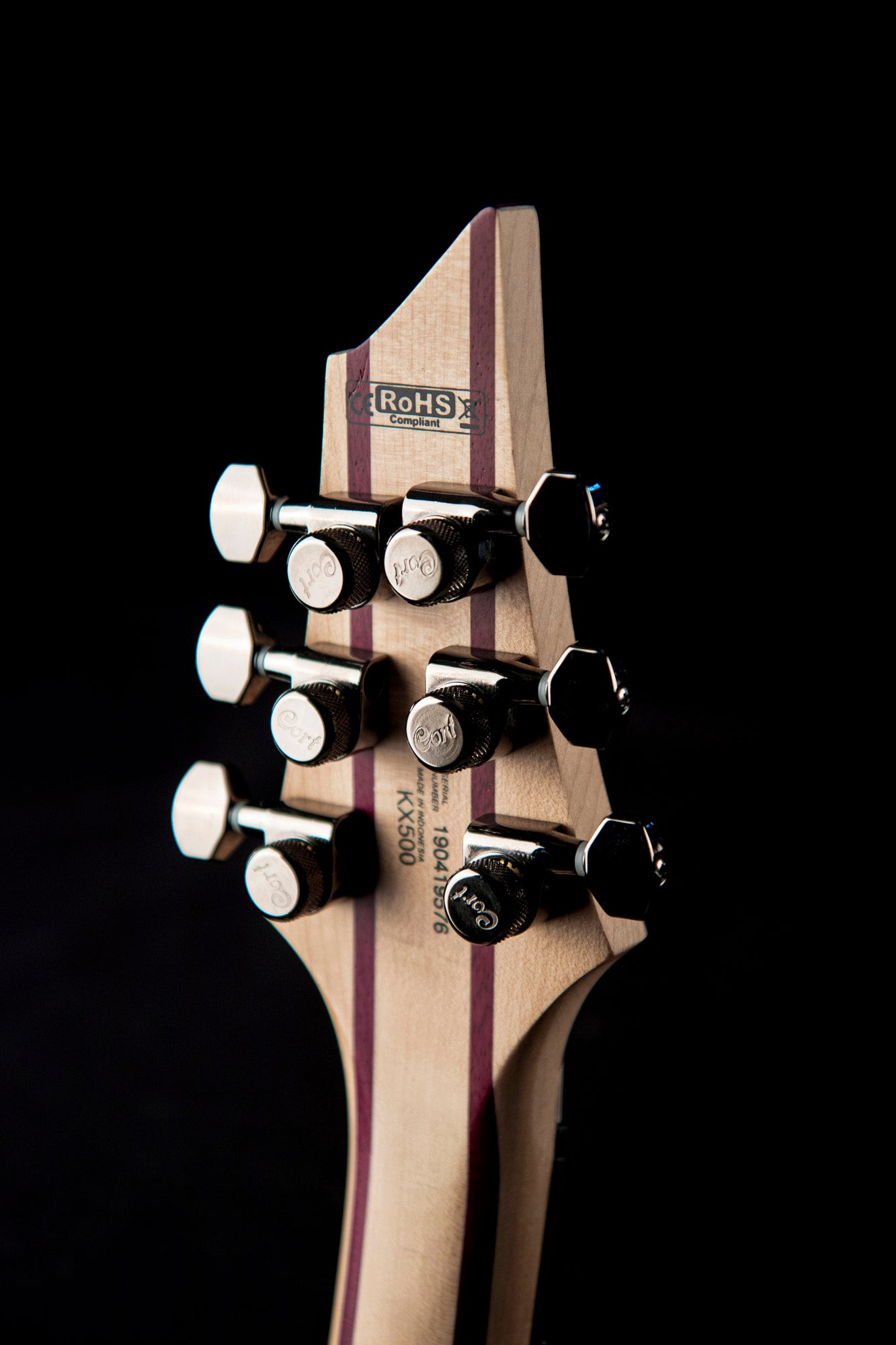 KX500 ETCHED, 6 cordes, corps acajou, table frêne sablée, touche ébène, 2 micros doubles Fishman Fluence, noir sablé