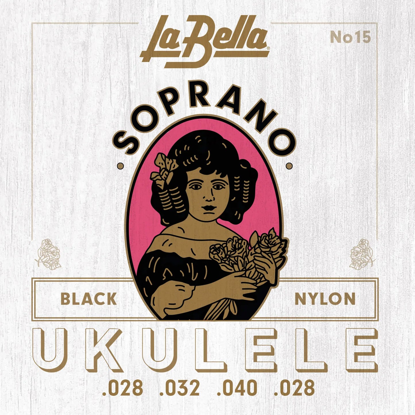 Jeu pour ukulélé soprano BLACK NYLON, nylon noir haute qualité (28-32-40-28)