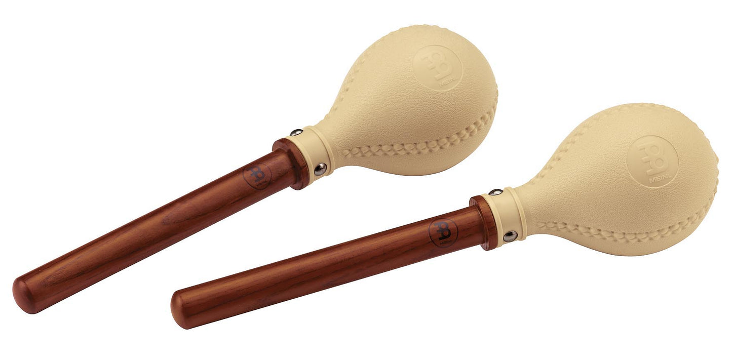 Paire de maraclaves, manche frêne massif, tête plastique, ovale, beige