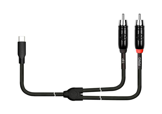 Câble patch USB-C/2x RCA, 3 mètres, noir