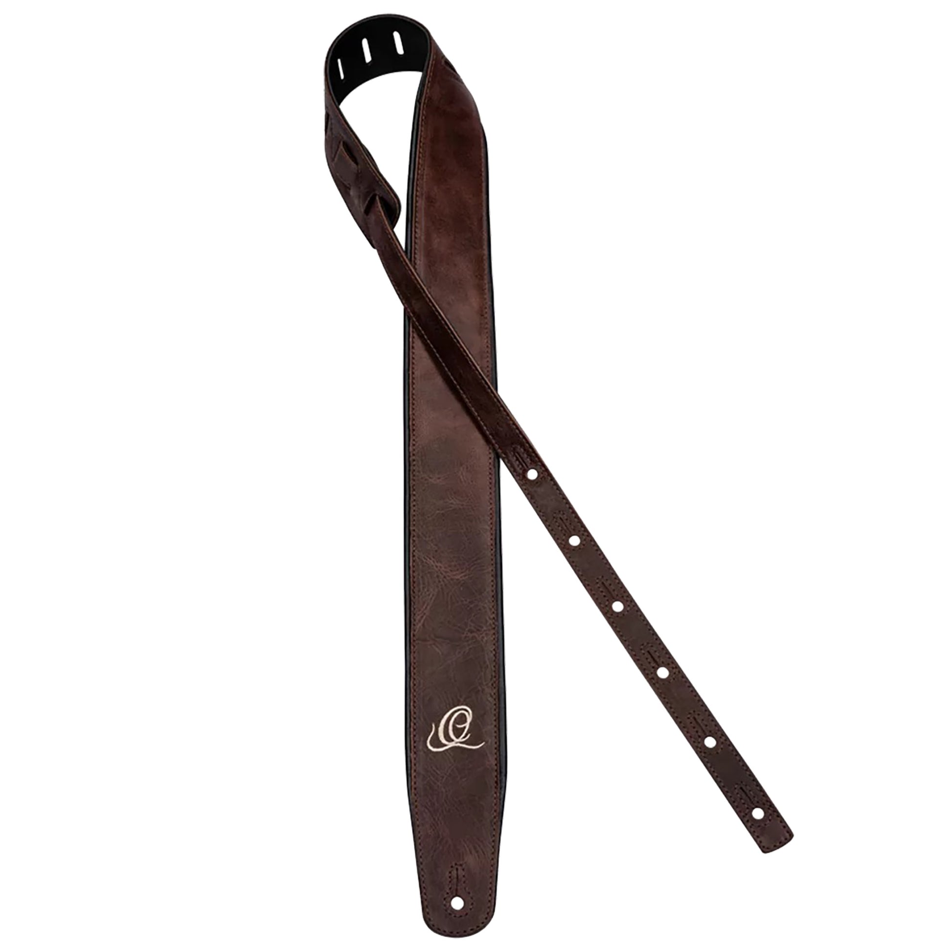 OSCL-4, courroie guitare, série Classic, face cuir, dos PVC (vegan), largeur 7 cm, longueur 145 cm, vintage brown