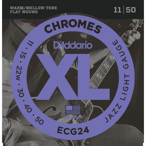 D'Addario Chromes ECG24 Jazz Light 11-50 Flat Wound