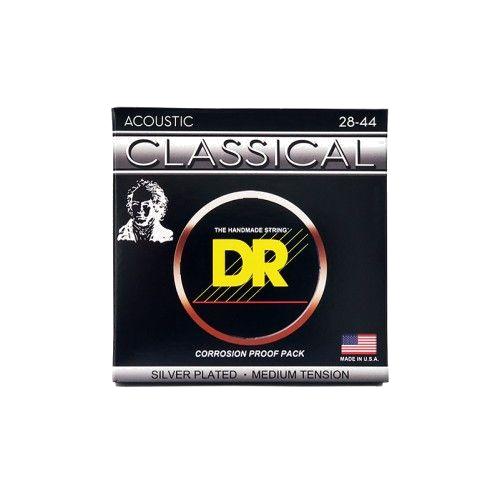DR Classical Nylon Silver-Plated, Classical Guitar Strings, Medium Tension 28-44